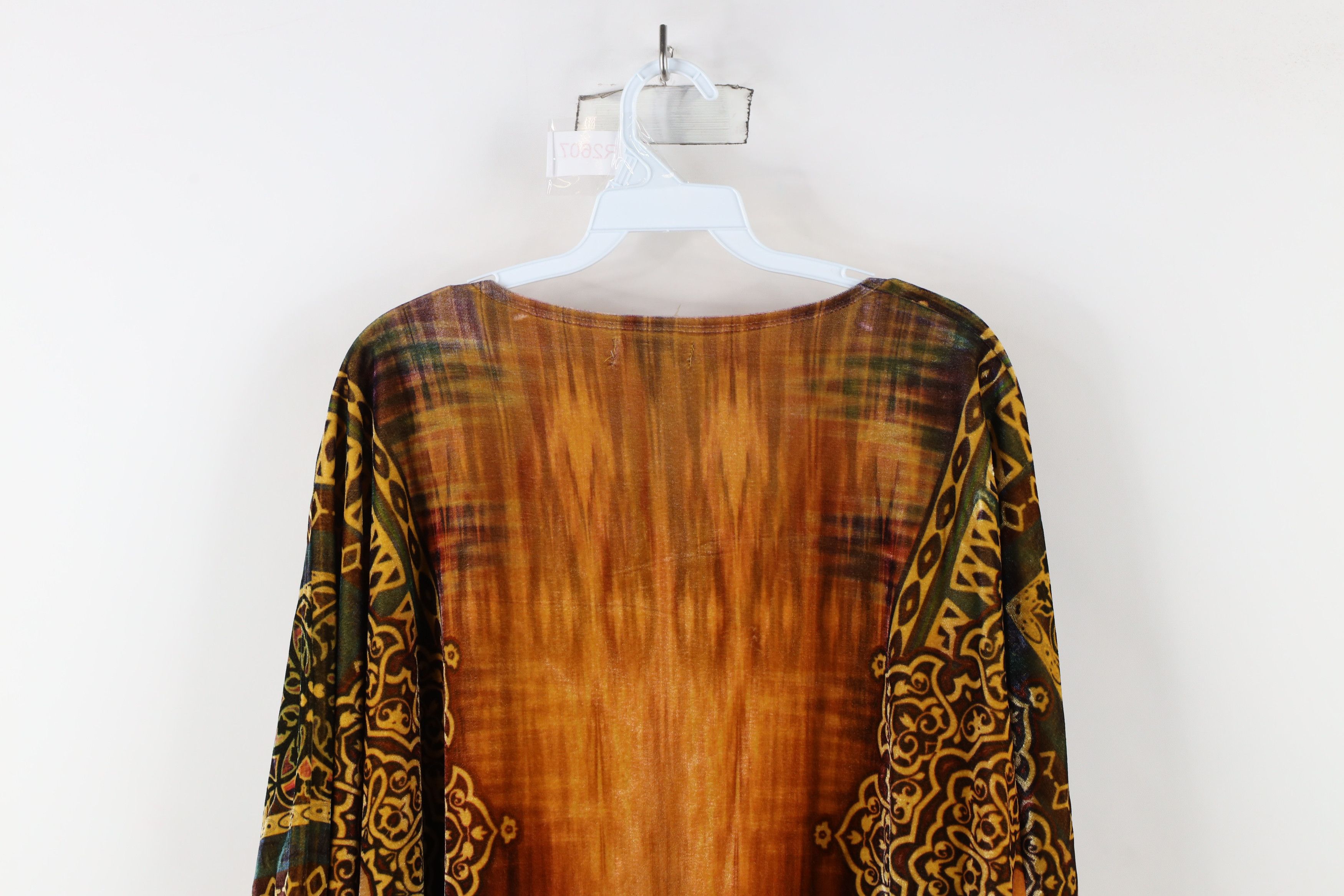 Vintage Vintage 90s Boho Chic Geometric Fringed Open Front Cardigan Size XL / US 12-14 / IT 48-50 - 12 Thumbnail