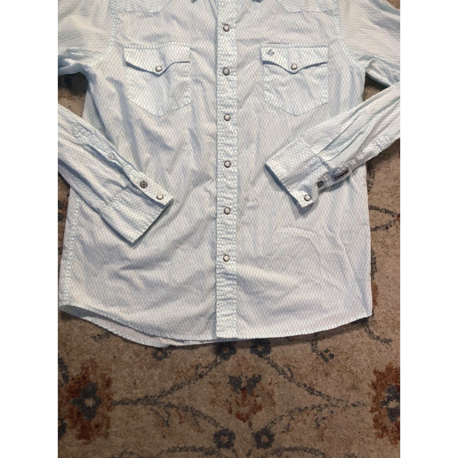 Brooks Garth Brooks Sevens by Cinch Shirt Mens M Blue Diamond Western Pearl Snap Size US M / EU 48-50 / 2 - 5 Thumbnail
