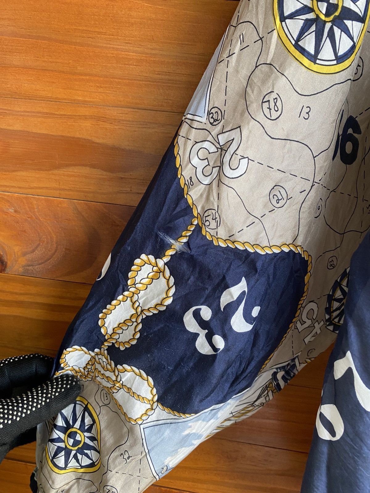 Japanese Brand Out Brook Nautical Print Jacket | Vintage Sailing Pattern Size US L / EU 52-54 / 3 - 8 Thumbnail