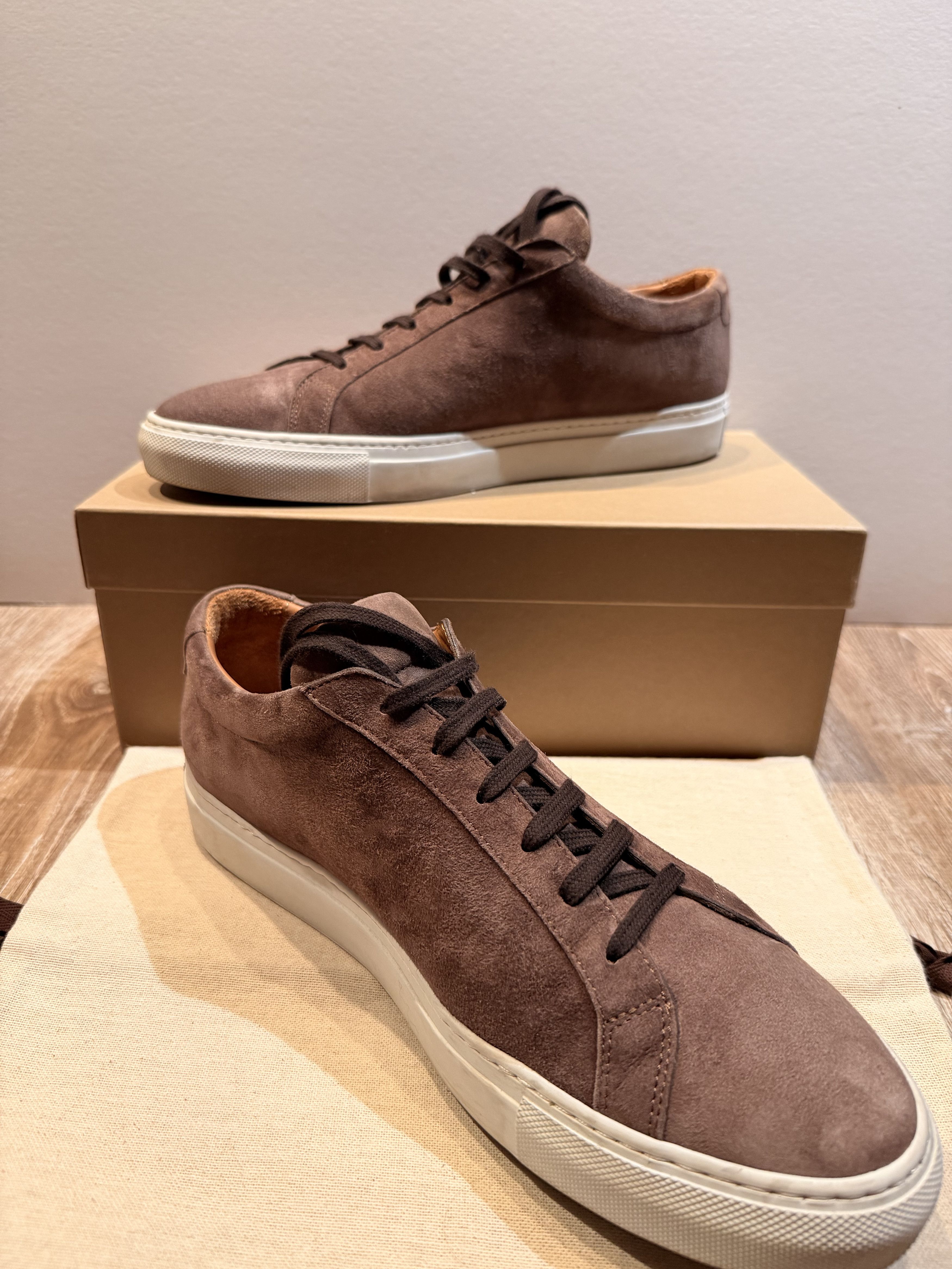 Pini Parma Chocolate Brown Suede Sneakers Size 43 (US 10) Size US 10 / EU 43 - 1 Thumbnail