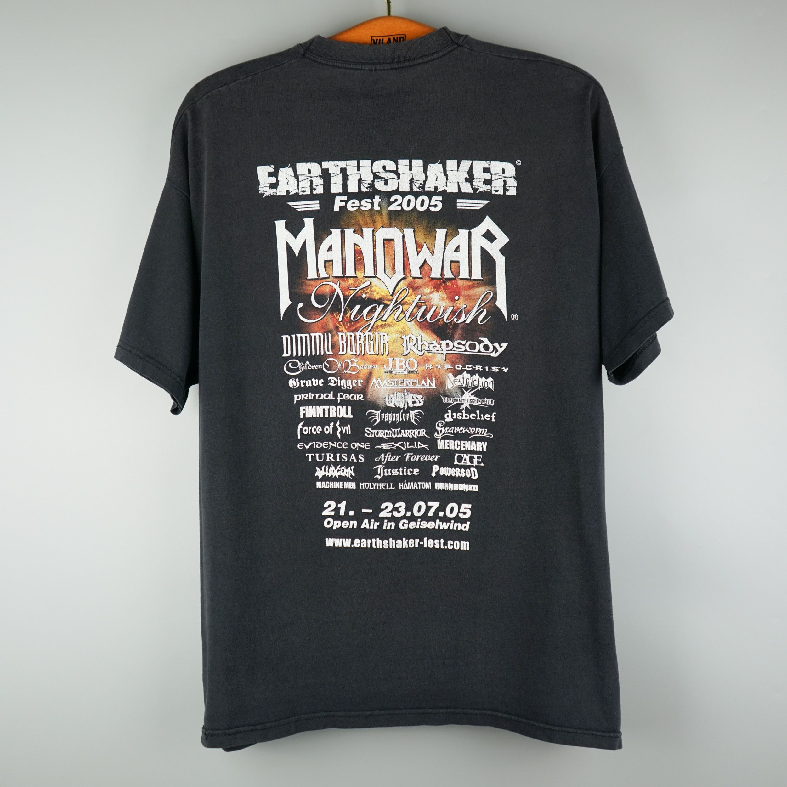 Band Tees × Vintage 2005 Manowar Dimmu Borgir Nightwish Festival Earthshaker Tee Size US XL / EU 56 / 4 - 9 Thumbnail