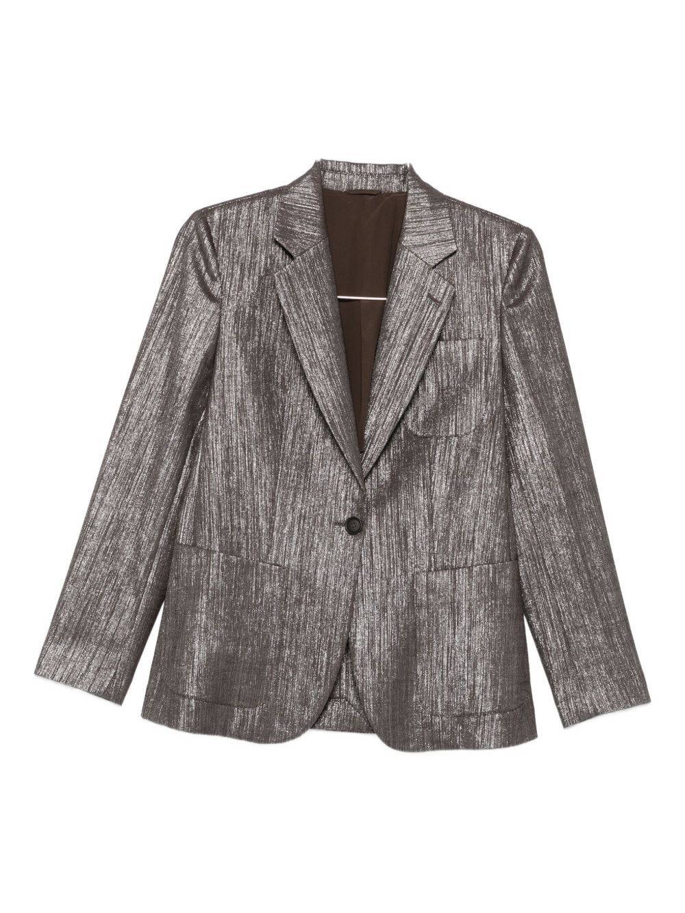 ジャケット Brushed techno wool chevron blazer with monili Brunello Cucinelli Brushed techno wool chevron blazer with