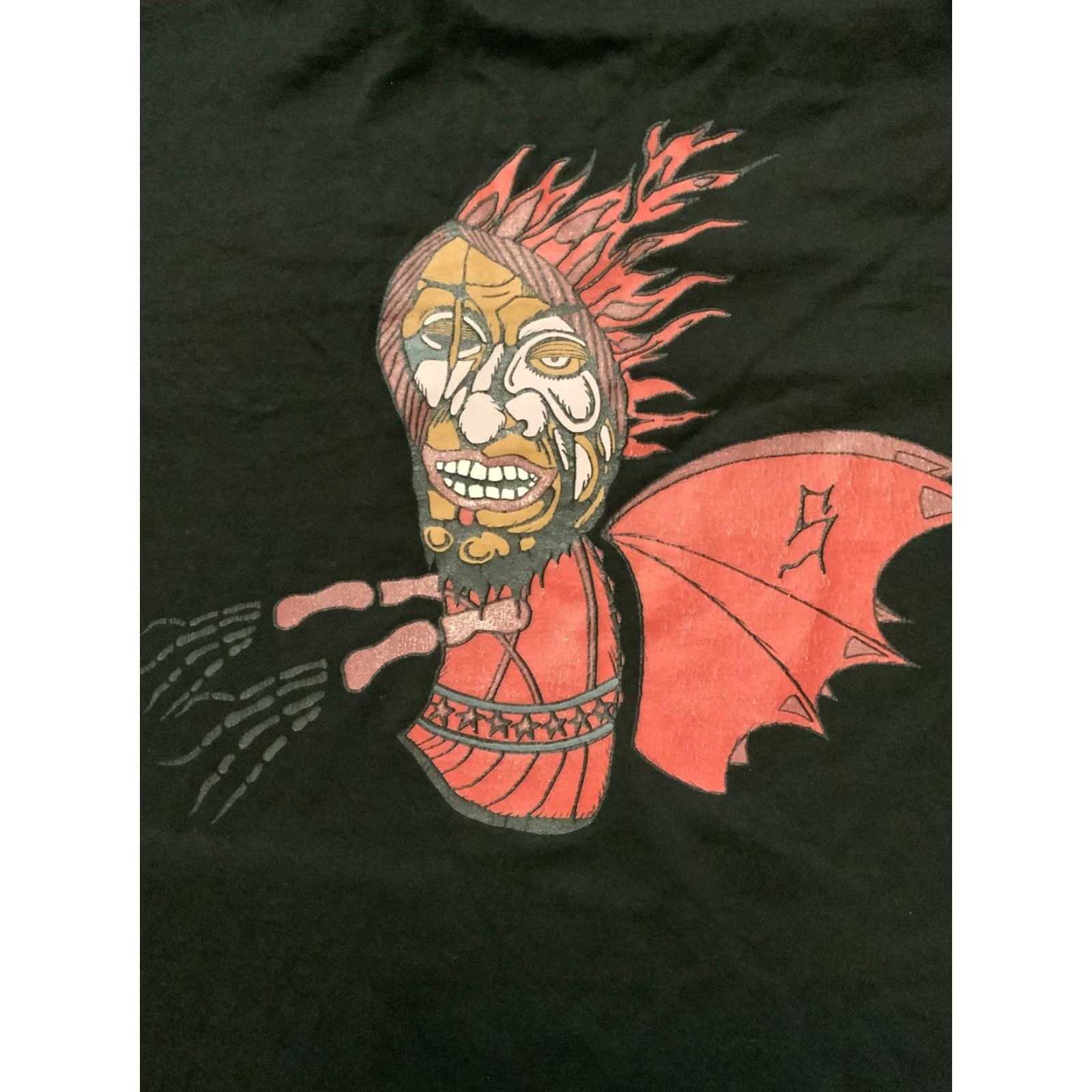 Vintage Sake World D Savage Winged Monster Flames Graphic Black S/S Crew T-Shirt XL Mens Size US XL / EU 56 / 4 - 7 Thumbnail
