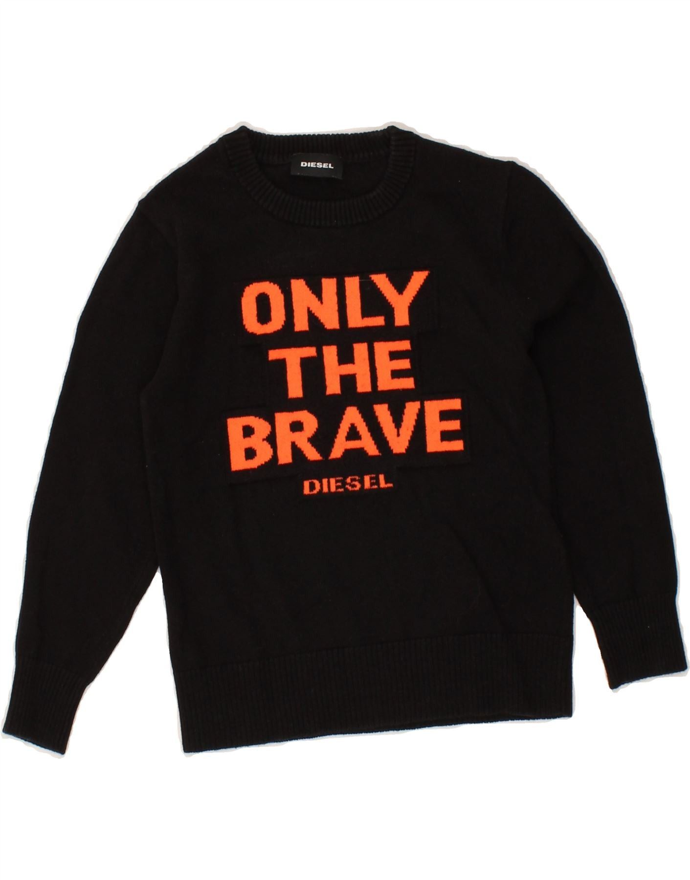 Diesel Girls Graphic Crew Neck Jumper Sweater 5-6 Years Black Polye Size S / US 4 / IT 40 - 1 Thumbnail