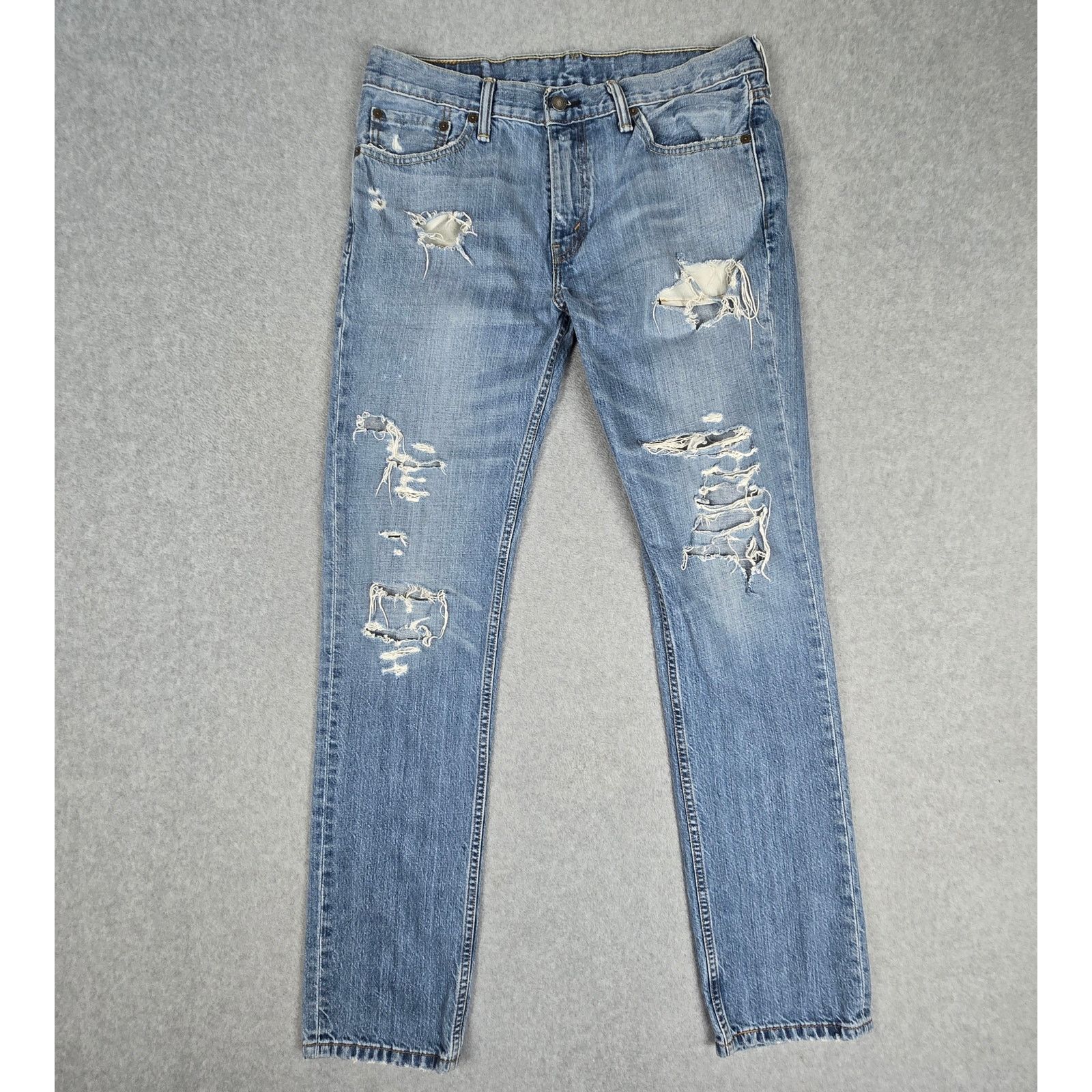 Levi's Levi's Mens 33x34 Straight Leg Distressed Jeans Size US 33 - 2 Thumbnail