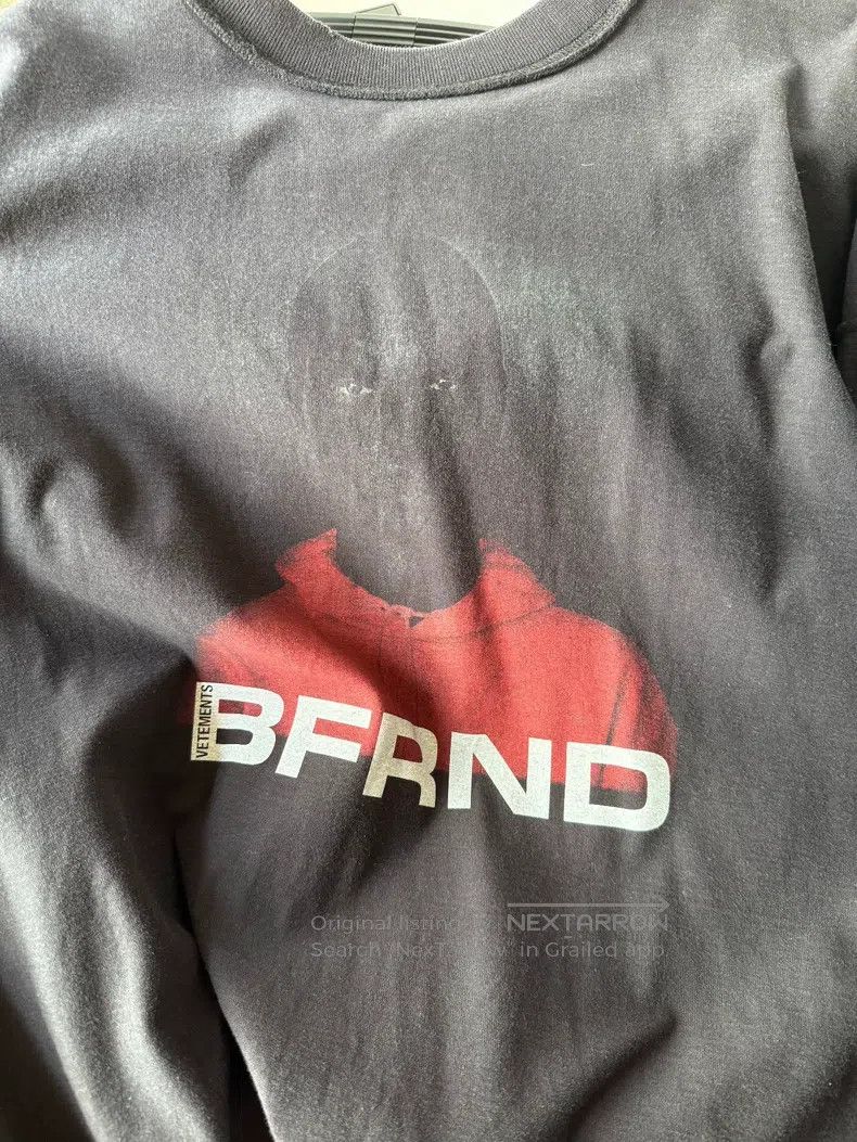 Vetements Vetements Distressed black-gray charcoal gray round neck T Size US M / EU 48-50 / 2 - 3 Thumbnail