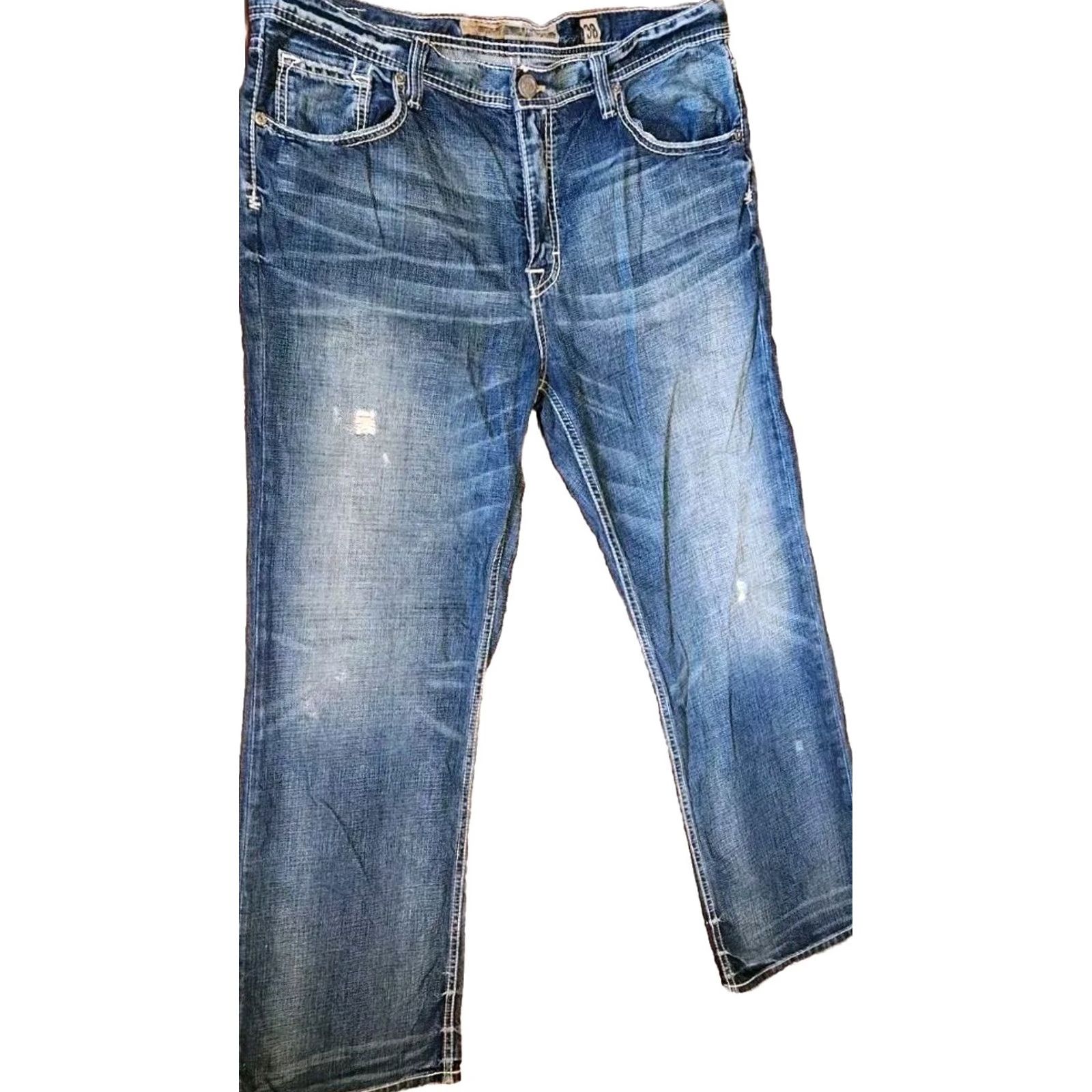 Vintage BKE Tyler Jeans Men's 38x32 Mid-Rise Straight Denim 100% Cotton Blue Regular Buckle Jeans Shirt? Size US 38 / EU 54 - 2 Thumbnail