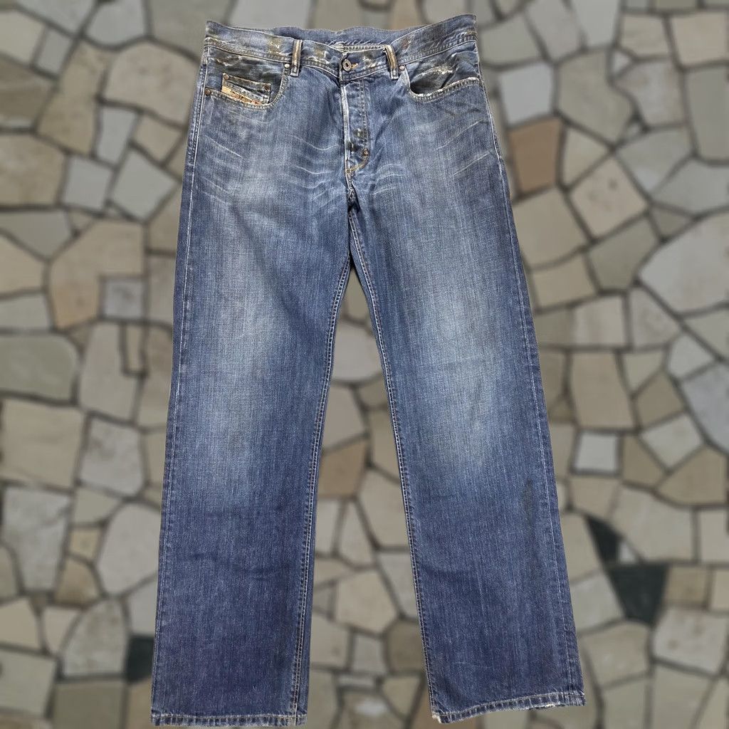Diesel Diesel Jeans Mens 36x34 Blue Kuratt Relaxed Straight Button Fly Made Italy 0082H Size US 36 / EU 52 - 1 Thumbnail
