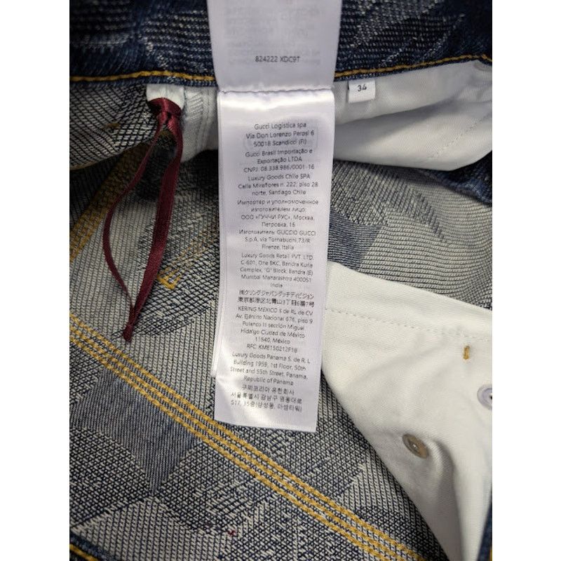 Gucci o1rshd1 Jacquard Certified Cotton Denim Bermuda Shorts Blue Size US 34 / EU 50 - 20 Thumbnail