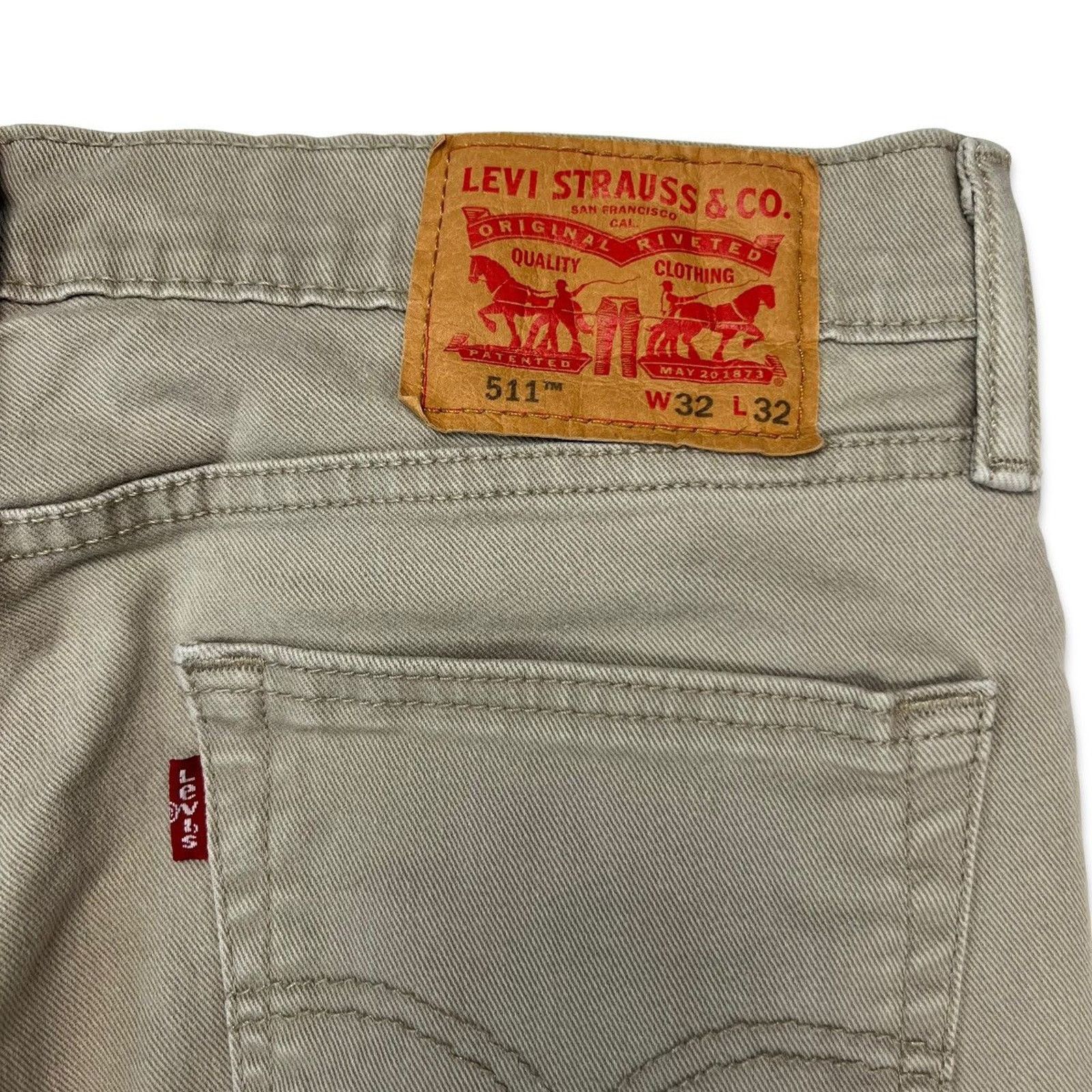 Levi's × Vintage Levi's 511 Jeans 32x30 Beige Slim Fit American Denim Pants Size US 32 / EU 48 - 6 Thumbnail