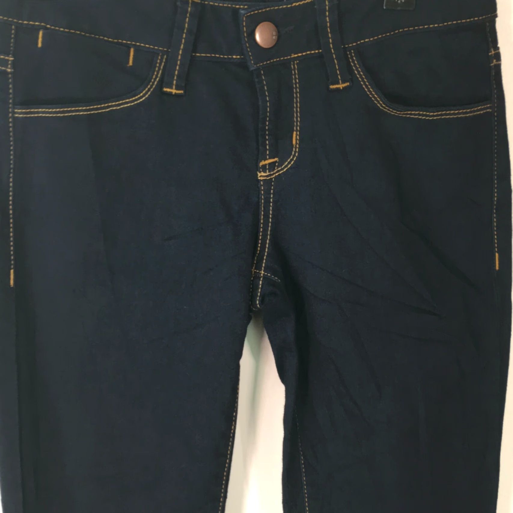 Vintage SP Black Label Womens Low Rise Flat Front Black Denim Skinny Jeans Size 25 Size 42" / US 20 - 2 Thumbnail