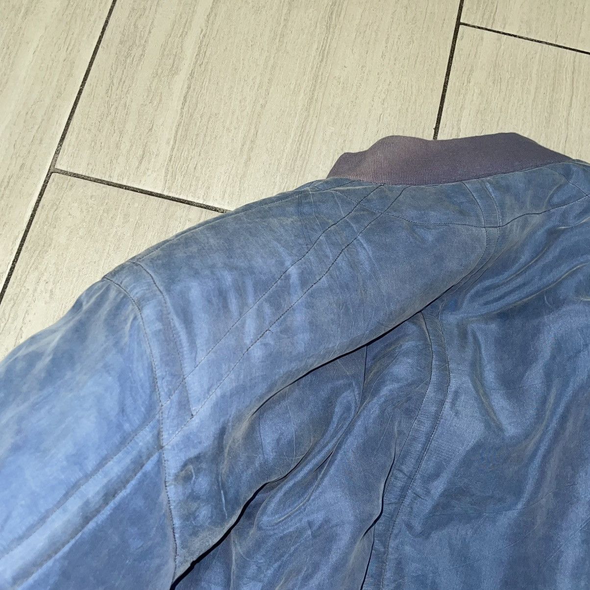 Pierre Cardin Pierre Cardin Denim Blue Silk Bomber Size US L / EU 52-54 / 3 - 8 Thumbnail