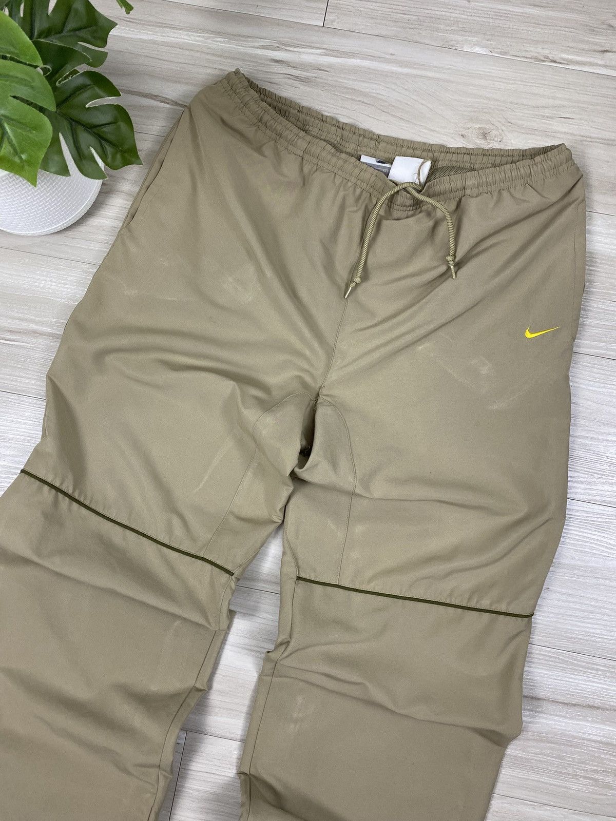 Nike Y2K Nike Nylon Pants Track Drill Cream Swoosh Size US 30 / EU 46 - 2 Thumbnail