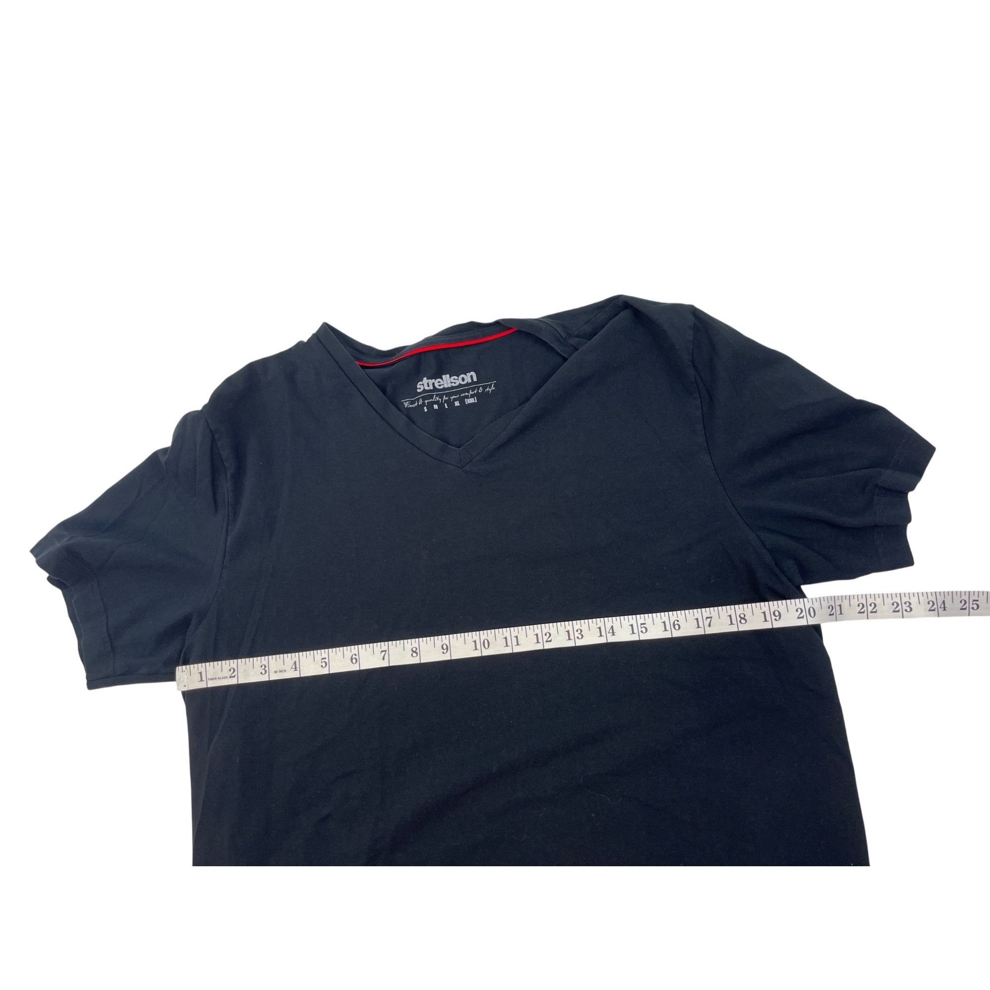 Strellson Strellson Black V-Neck T-Shirt XXL 95% Cotton Mens Casual Te Size US XXL / EU 58 / 5 - 5 Thumbnail