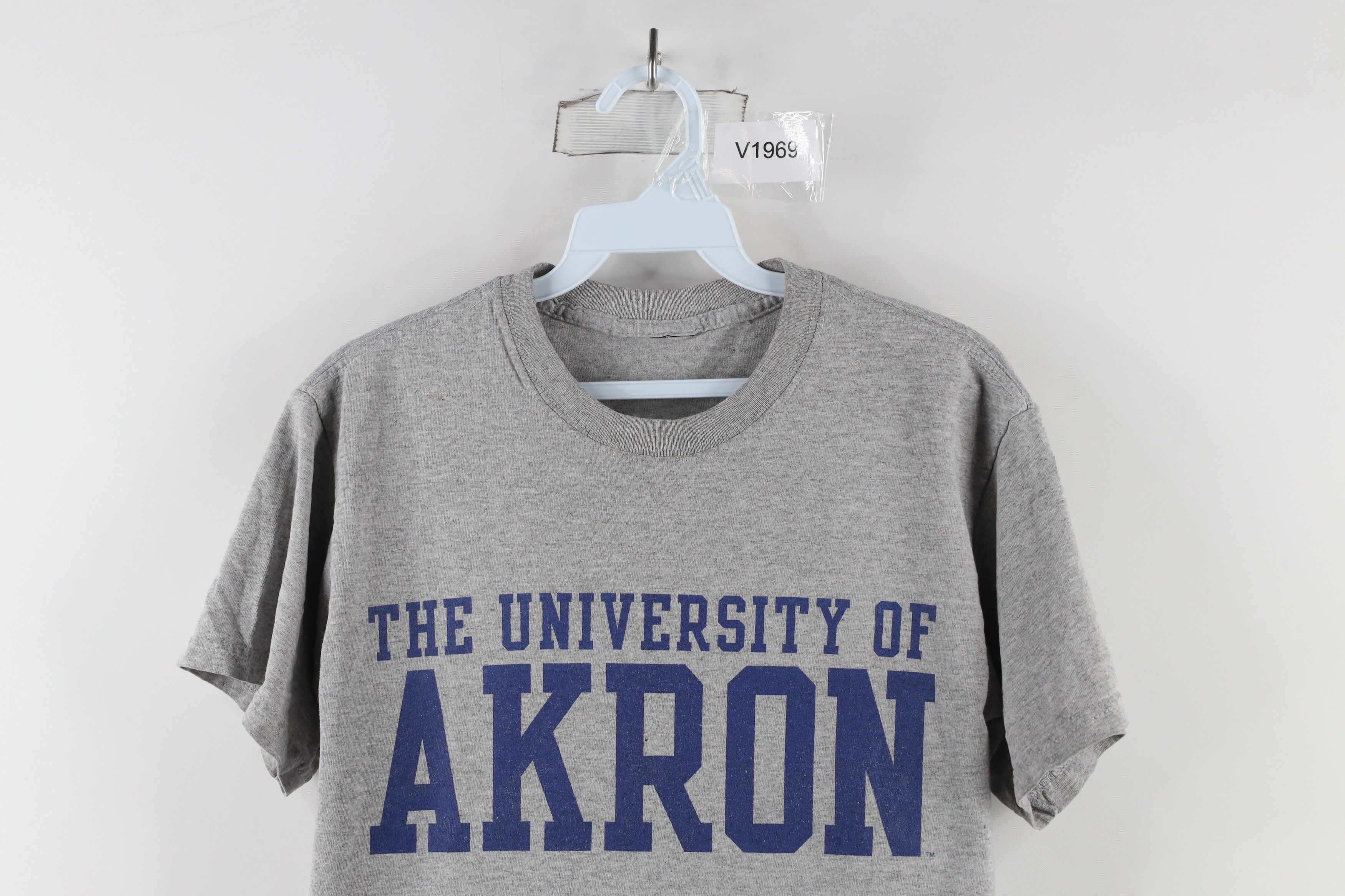 Vintage Vintage 90s Spell Out The University of Akron T-Shirt Gray Size US S / EU 44-46 / 1 - 2 Thumbnail