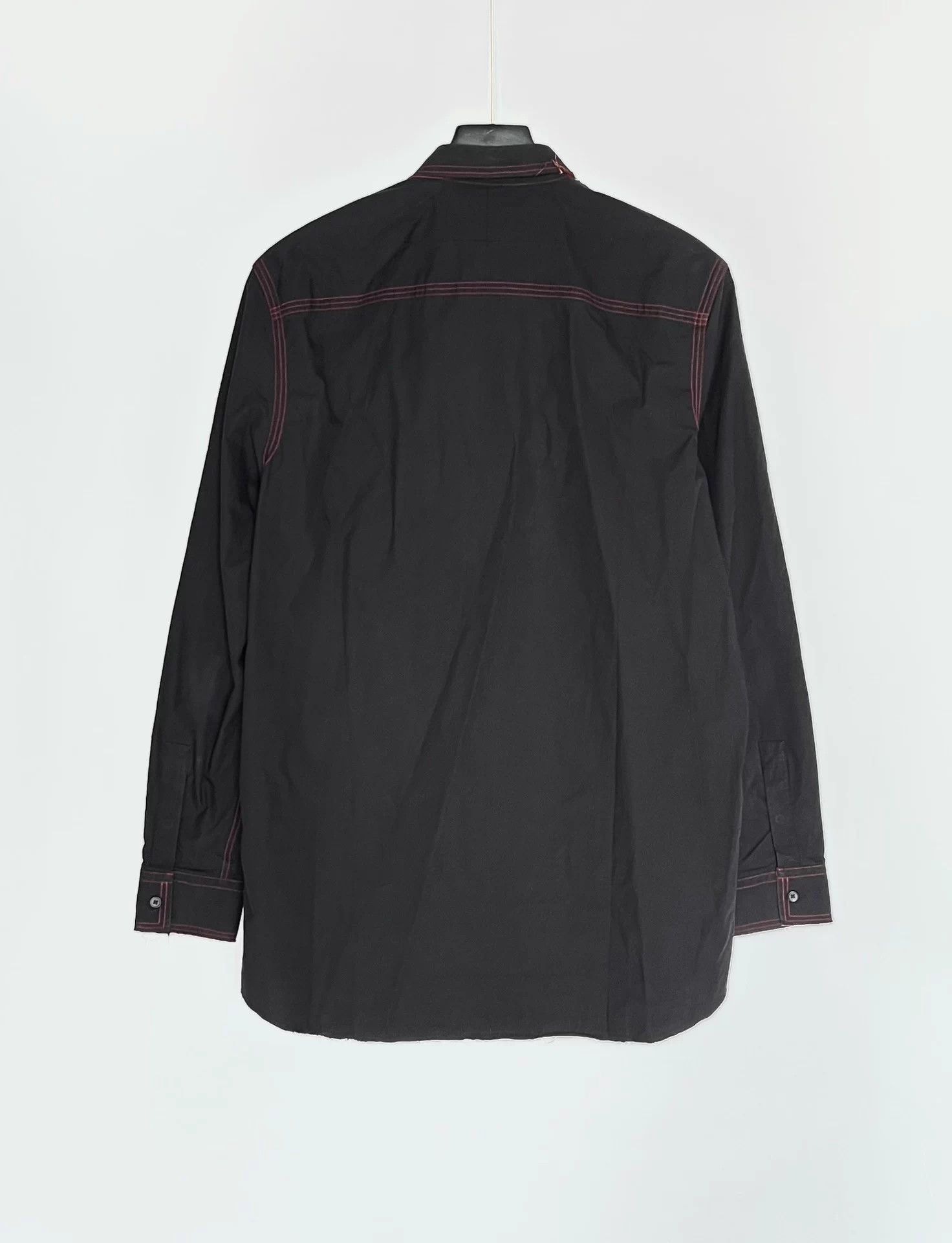 Givenchy Givenchy Patchwork Leather Trim Raw Hem Shirt Jacket Size US S / EU 44-46 / 1 - 6 Thumbnail