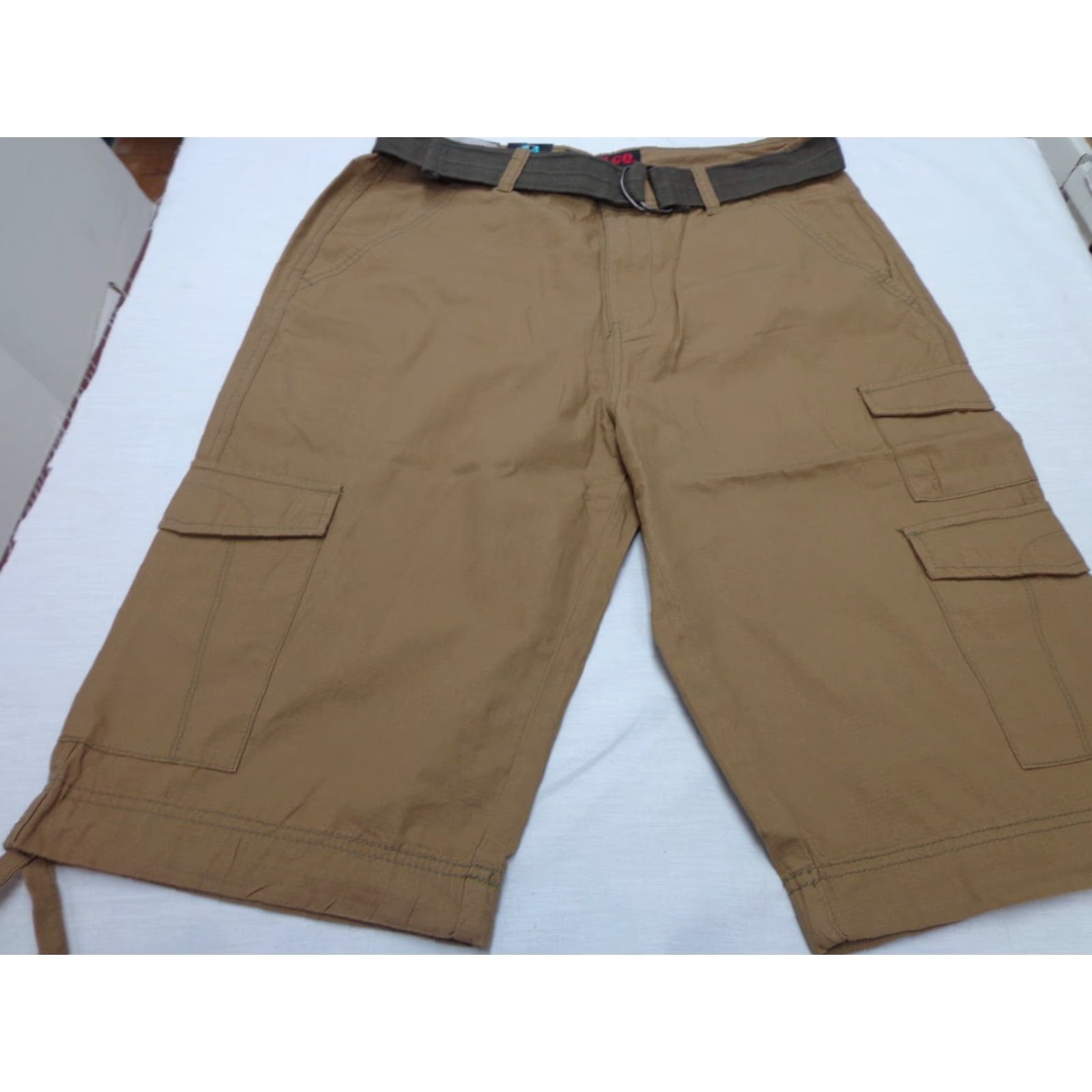 Vintage VINTAGE Iron Co. Cargo Shorts Mens 34 Brown Belted Below Knee Tobacco IRON CO. 'Messenger' Cargo Belted Below Knee Shorts Vintage Tobacco Size 34 NEW Size US 34 / EU 50 - 3 Thumbnail