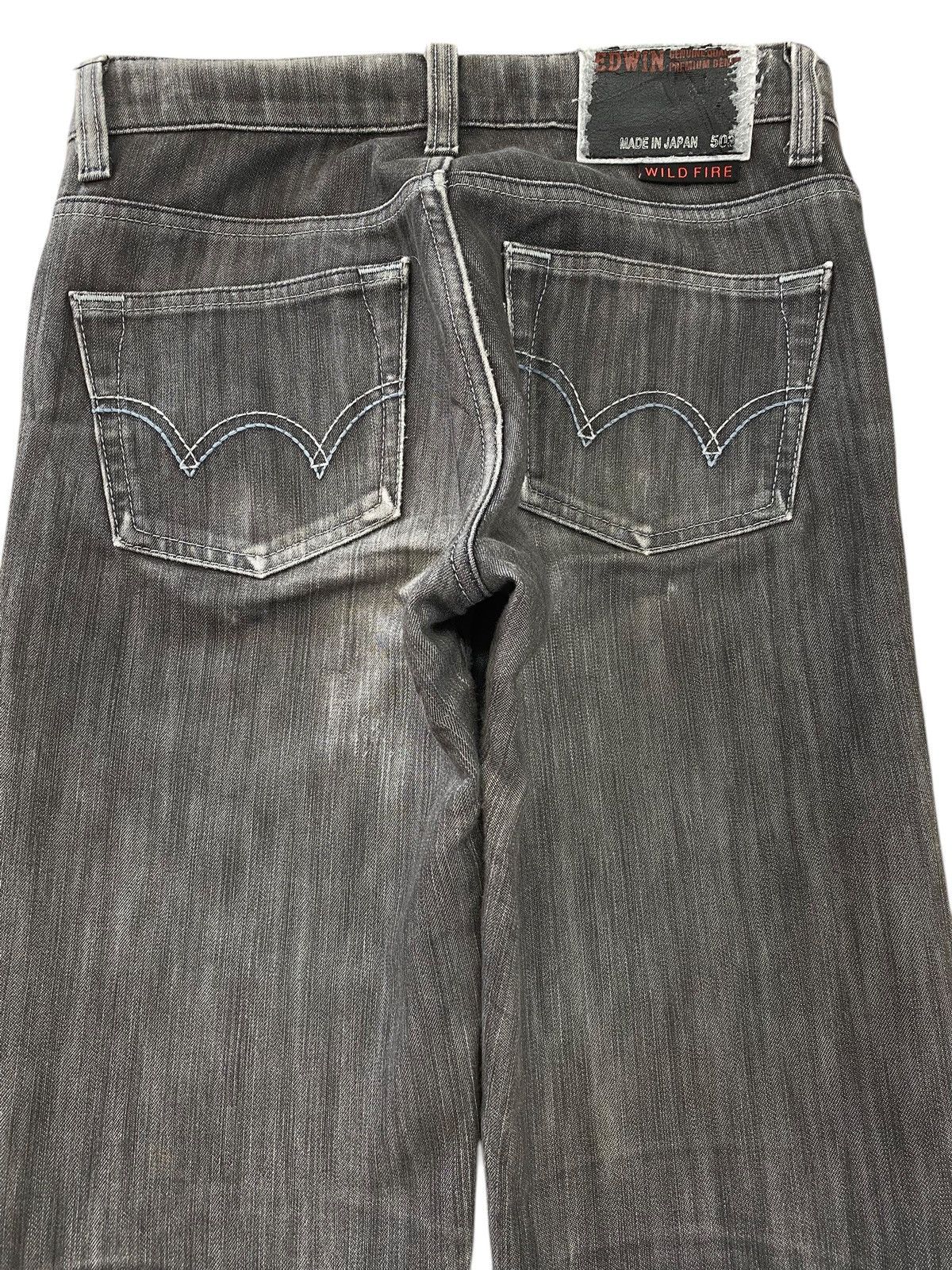 Edwin Edwin Blue Wash Whiskered Style Straight Leg Jeans Size US 29 - 4 Thumbnail
