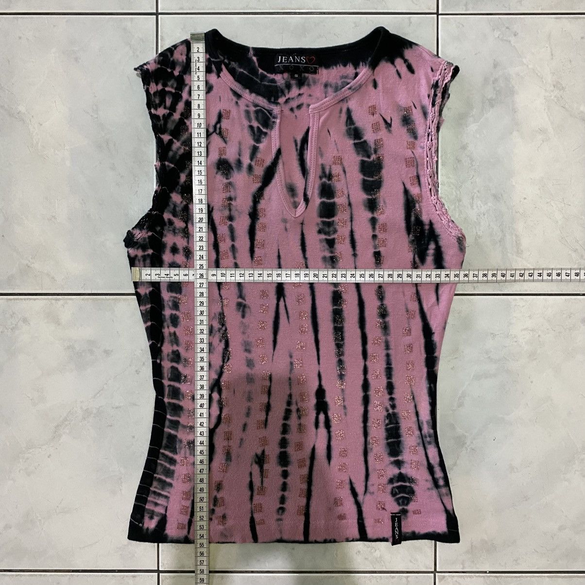 Vintage Jeans ♥️ XOXO Y2K Pink Distressed Grunge Top Made In USA Size S / US 4 / IT 40 - 18 Thumbnail