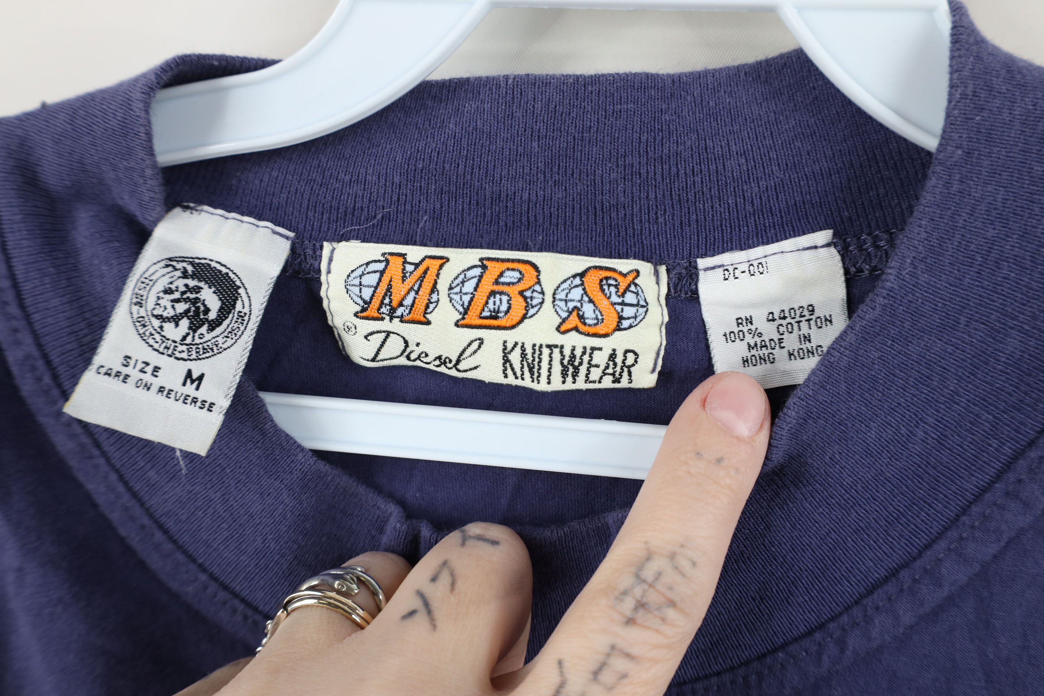 Diesel Vintage 90s MBS Diesel Knitwear Pacific Pocket T-Shirt Size US M / EU 48-50 / 2 - 9 Thumbnail