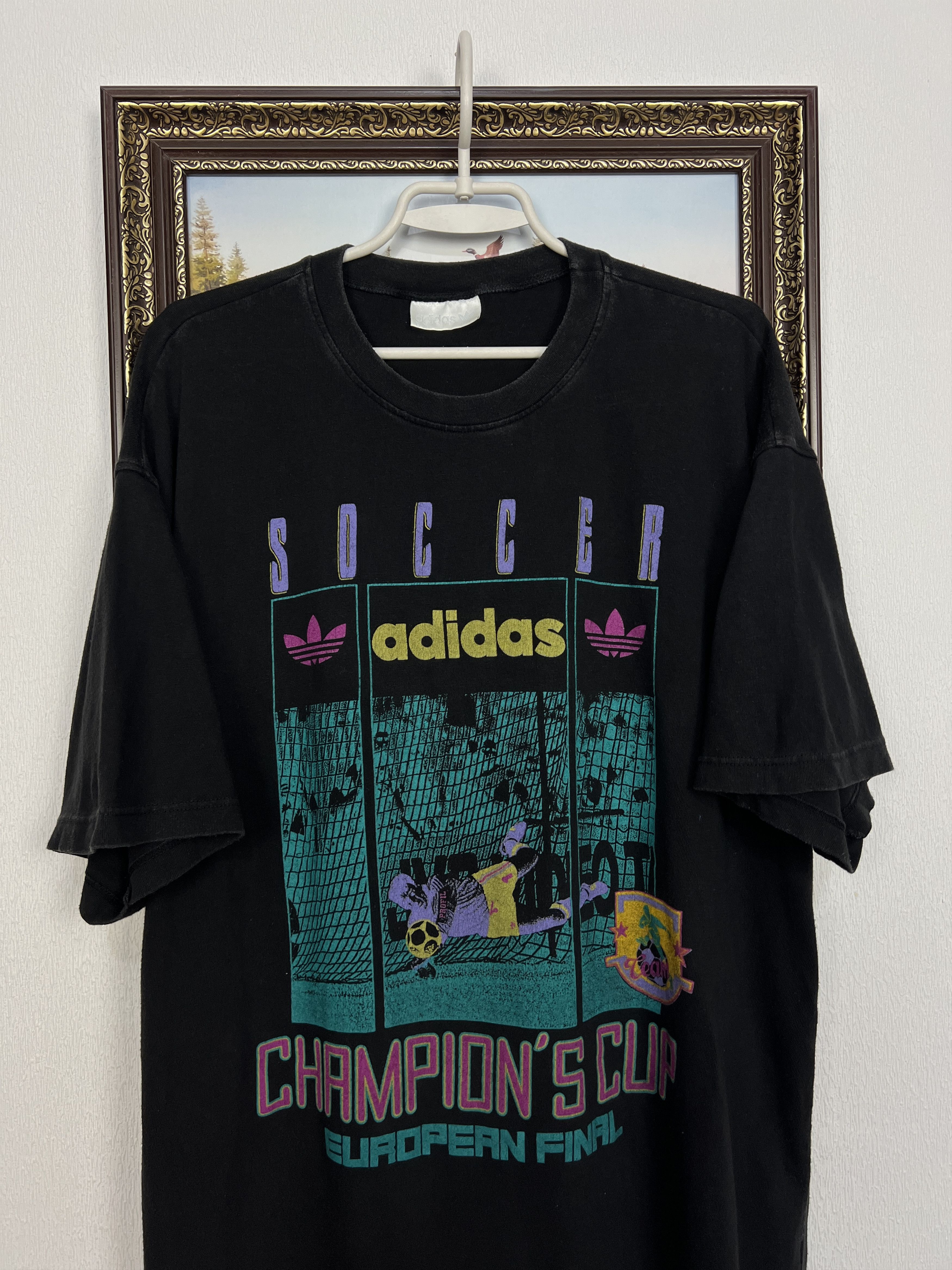 Adidas Vintage Football Champions Cup Final Over Print Shirt Jersey Size US XL / EU 56 / 4 - 2 Thumbnail