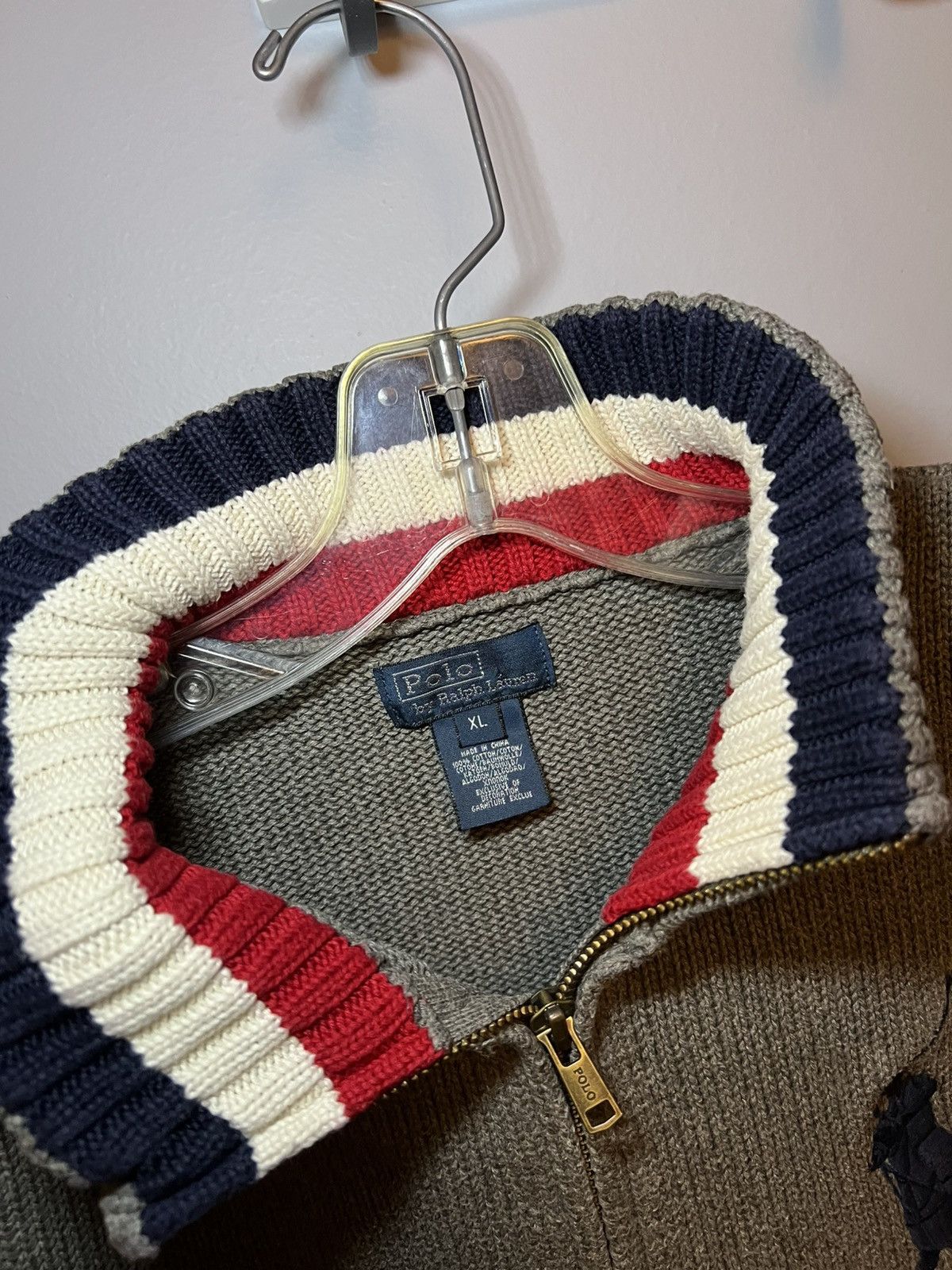 Polo Ralph Lauren Vintage Polo Ralph Lauren big pony knit zip-up sweater Size US XL / EU 56 / 4 - 4 Thumbnail