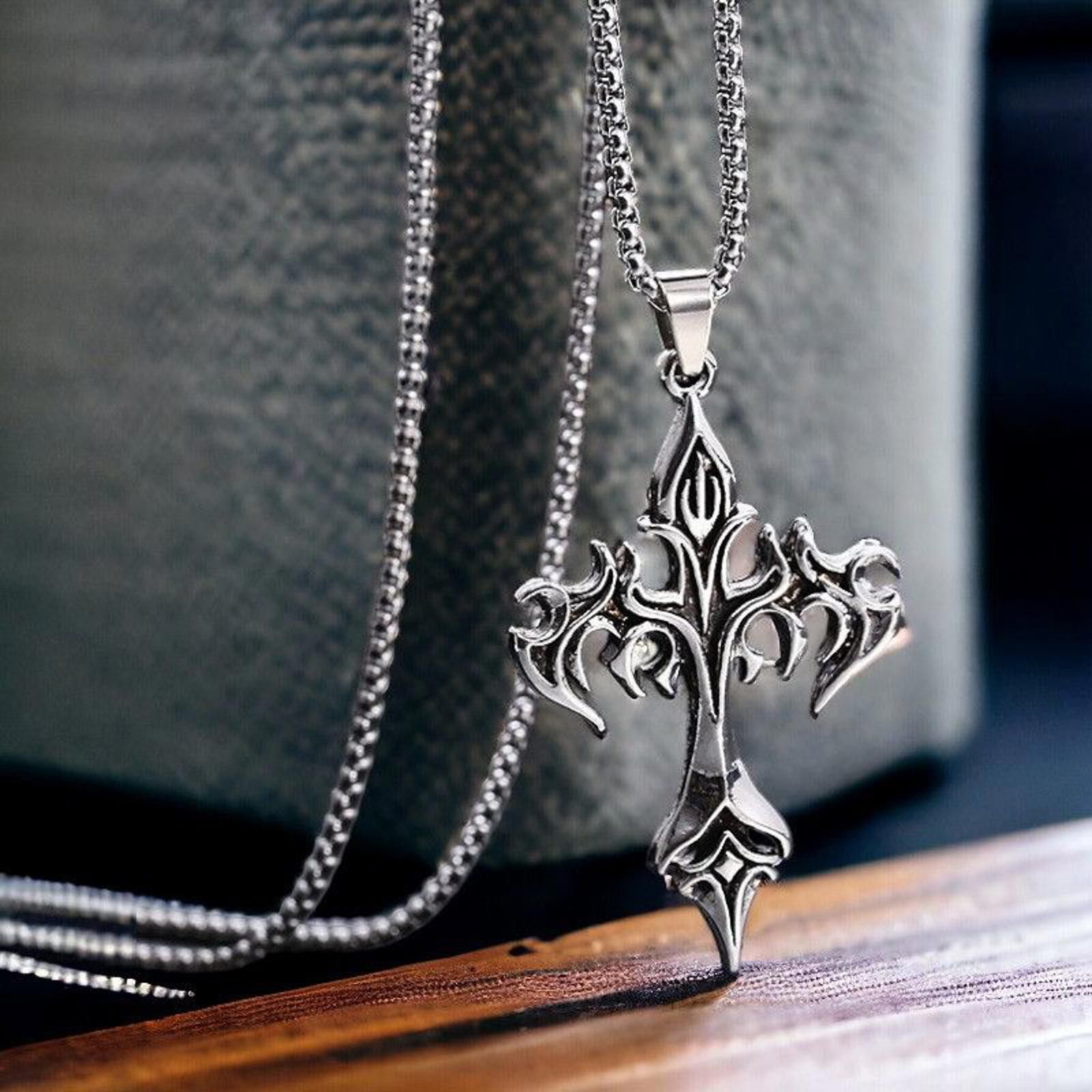Jewelry Victorian Cross Silver Plated Ring Size ONE SIZE - 2 Thumbnail
