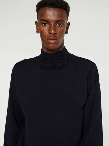 Maison Margiela o1y1124 Long Sleeves Turtleneck Sweater In Navy Size US XL / EU 56 / 4 - 5 Thumbnail