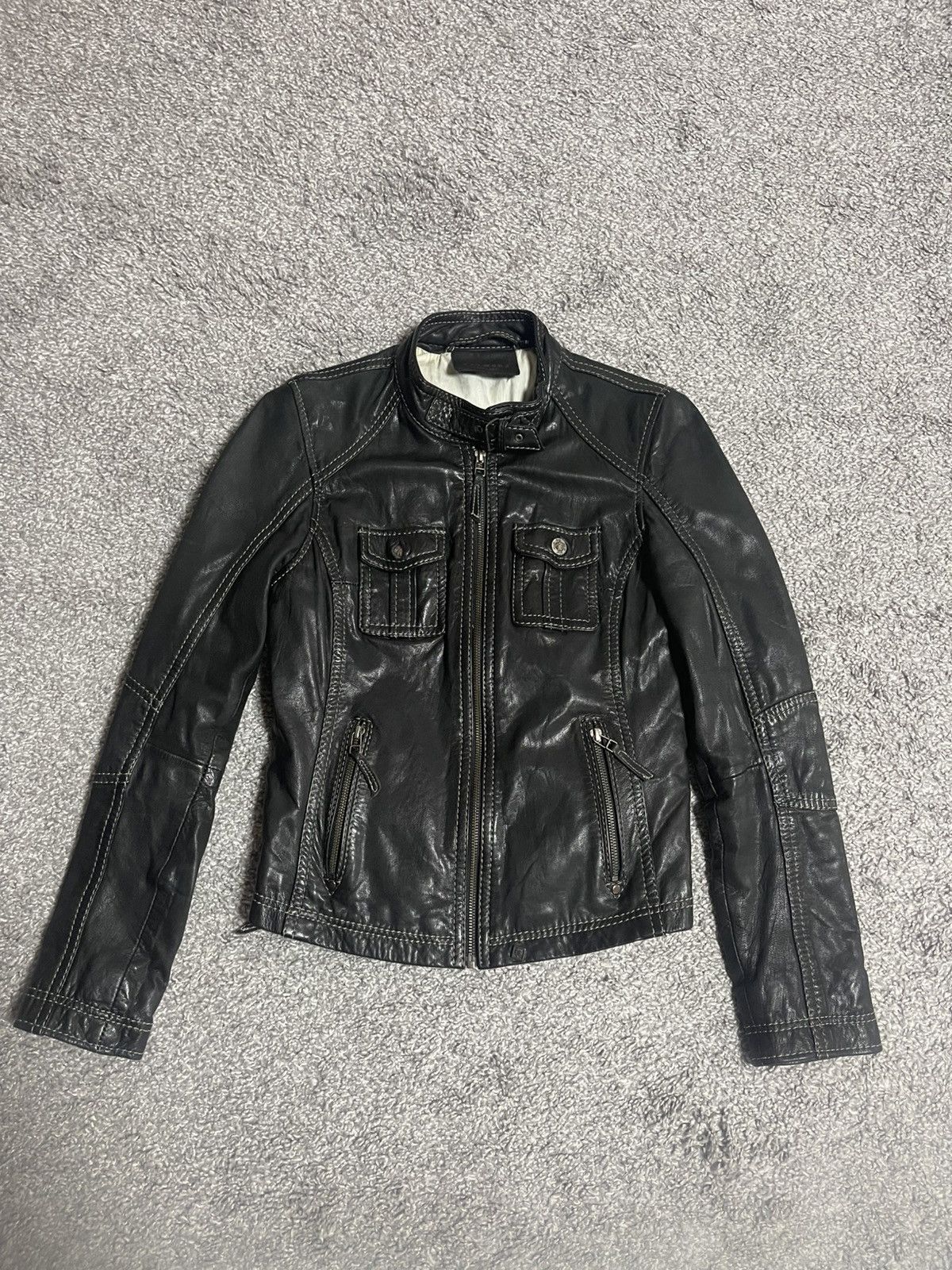 Japanese Brand × Vintage OAKWOOD VINTAGE Y2K LEATHER JACKET BLACK SIZE M-S Size M / US 6-8 / IT 42-44 - 1 Thumbnail