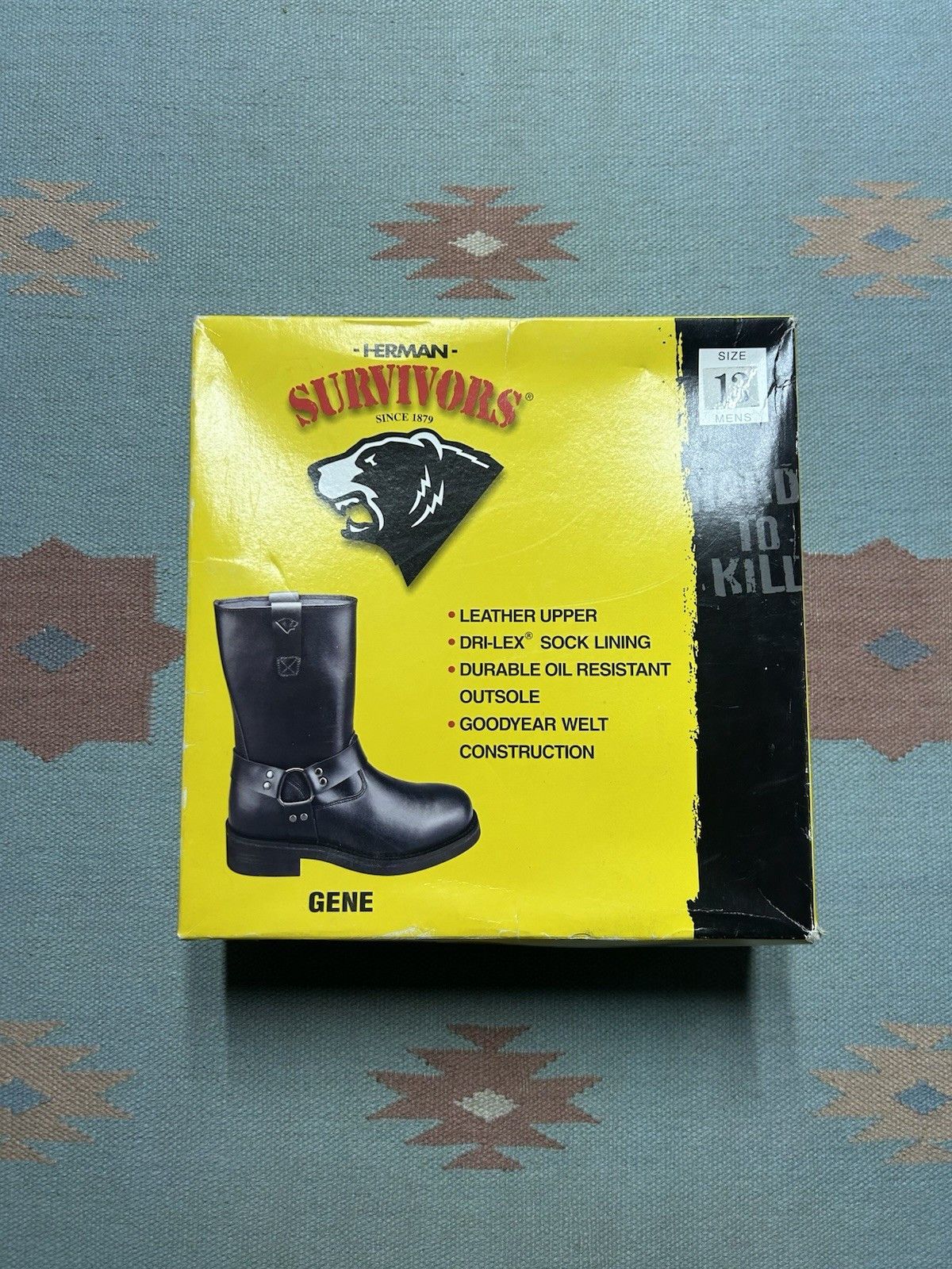 Vintage Vtg Herman survivor leather Gene boots motorcycle enginee 13 Size US 13 / EU 46 - 1 Thumbnail