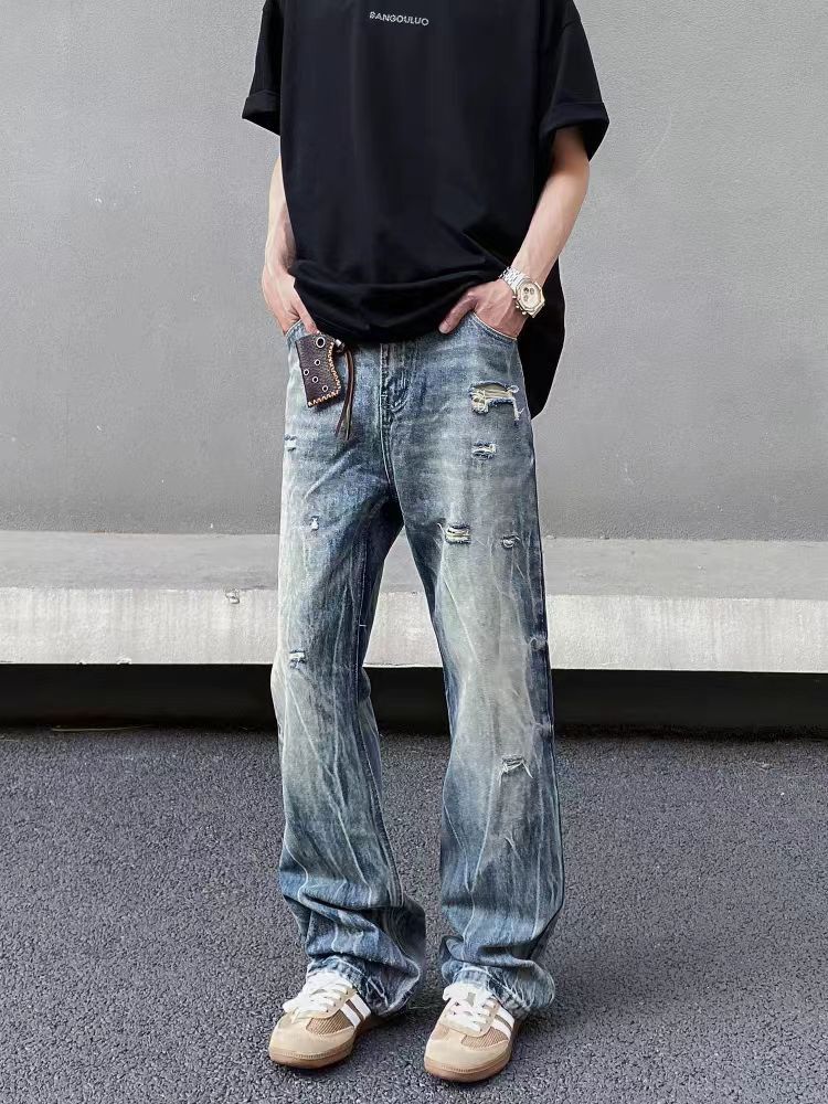 Designer × Jean × Vintage High Street Vintage Tie-Dye Lightning Ripped Jeans Size US 34 / EU 50 - 1 Thumbnail