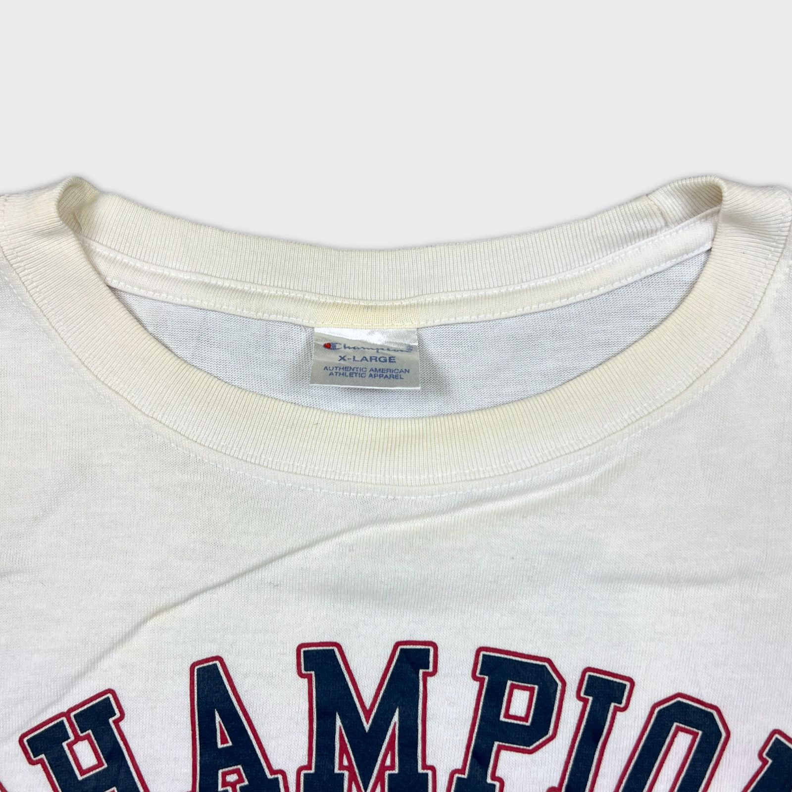 Champion × Vintage VTG 90s Champion T Shirt Athletics Script Short Sleeve Tee Size US XL / EU 56 / 4 - 3 Thumbnail