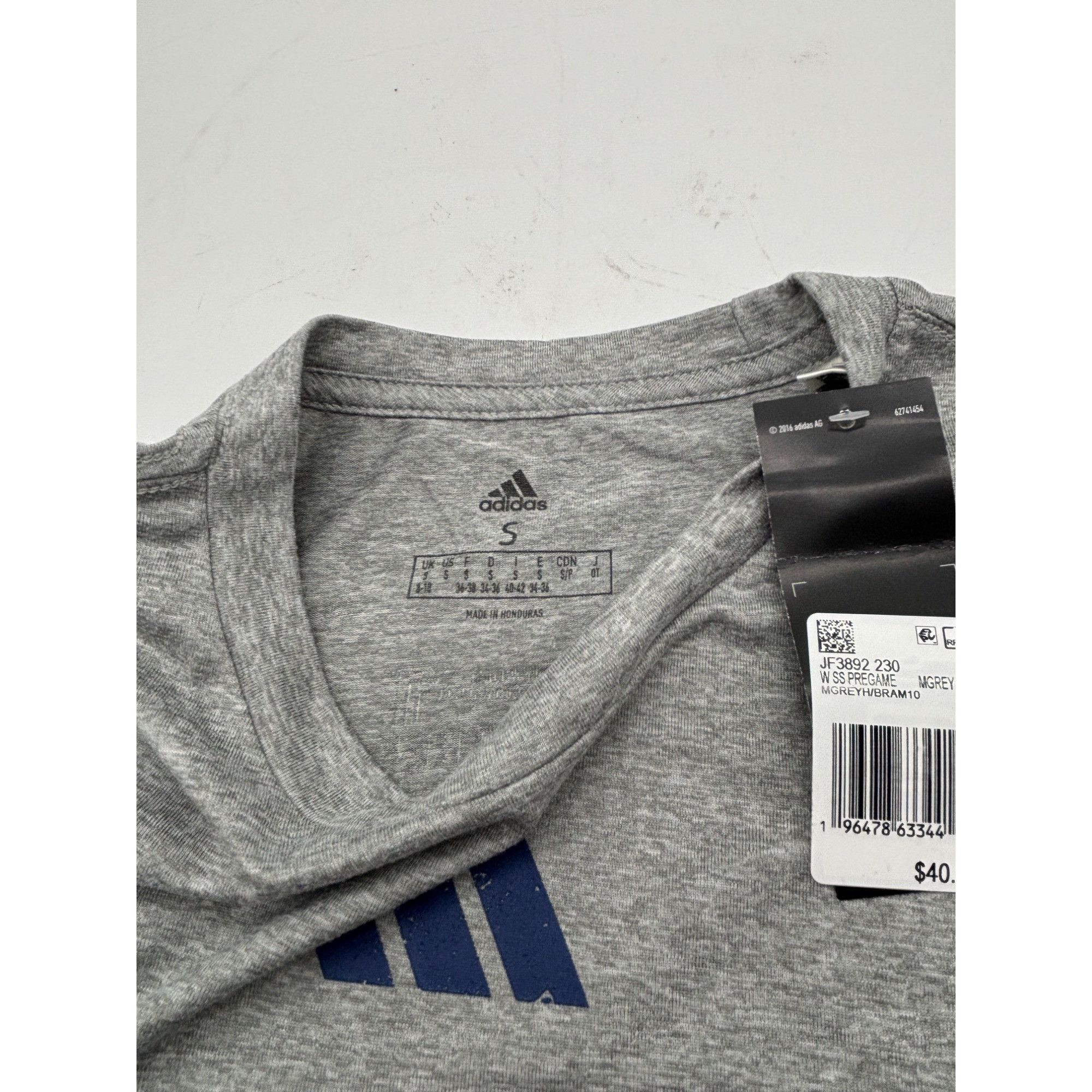 Adidas Adidas Women's Special Event Short Sleeve Pregame Tee, Heath Size S / US 4 / IT 40 - 9 Thumbnail