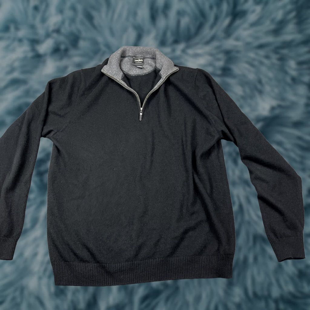 Neiman Marcus Neiman Marcus Mens Black Cashmere Mock Neck 1/4 Zip Sweater Size Large Regular Knit Pullover Long Sleeve Zipper Casual Classic Designer Luxury Modern Size US L / EU 52-54 / 3 - 1 Thumbnail