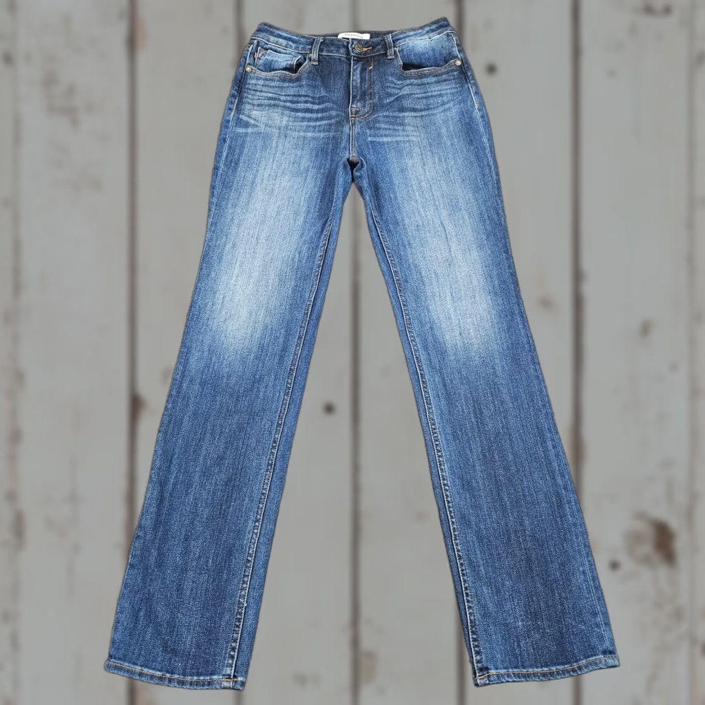 Vintage VINTAGE VIGOSS Jeans Womens 28 Mid Rise Straight Stretch Blue Denim 25x31 Regular Size 25" / US 0 / IT 36 - 1 Thumbnail