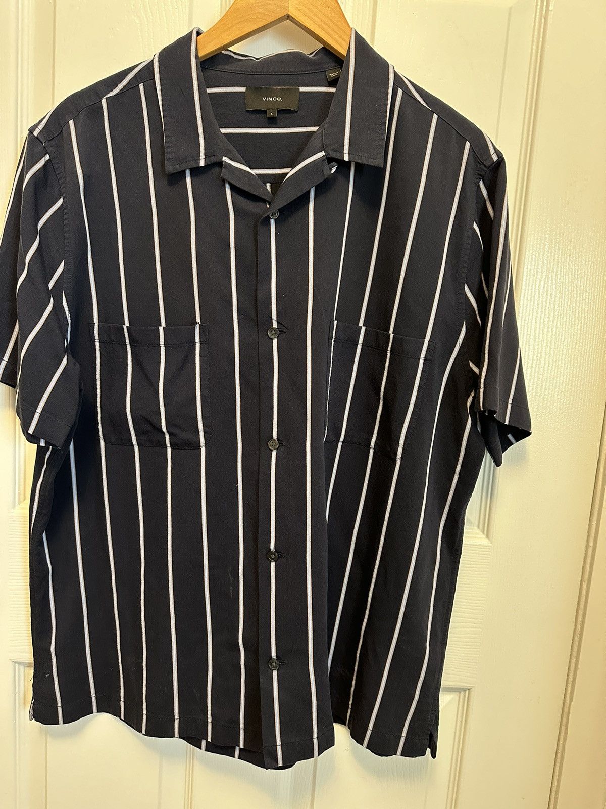 Vince Vince striped cotton Camp Shirt Size US L / EU 52-54 / 3 - 1 Thumbnail