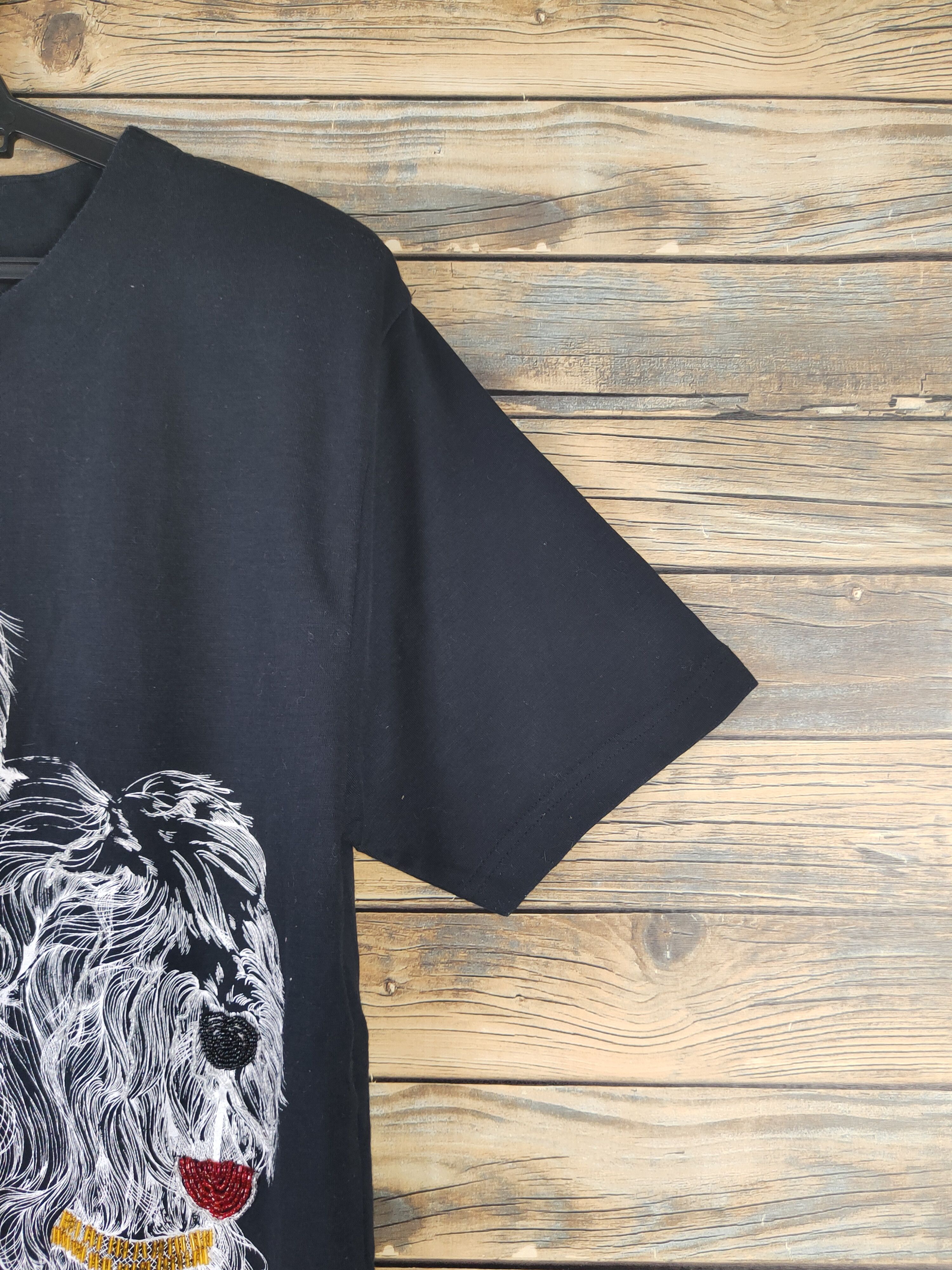 Japanese Brand DL Aify Fashion Dog Black Short Sleeve T-shirt #1625 Size US L / EU 52-54 / 3 - 7 Thumbnail
