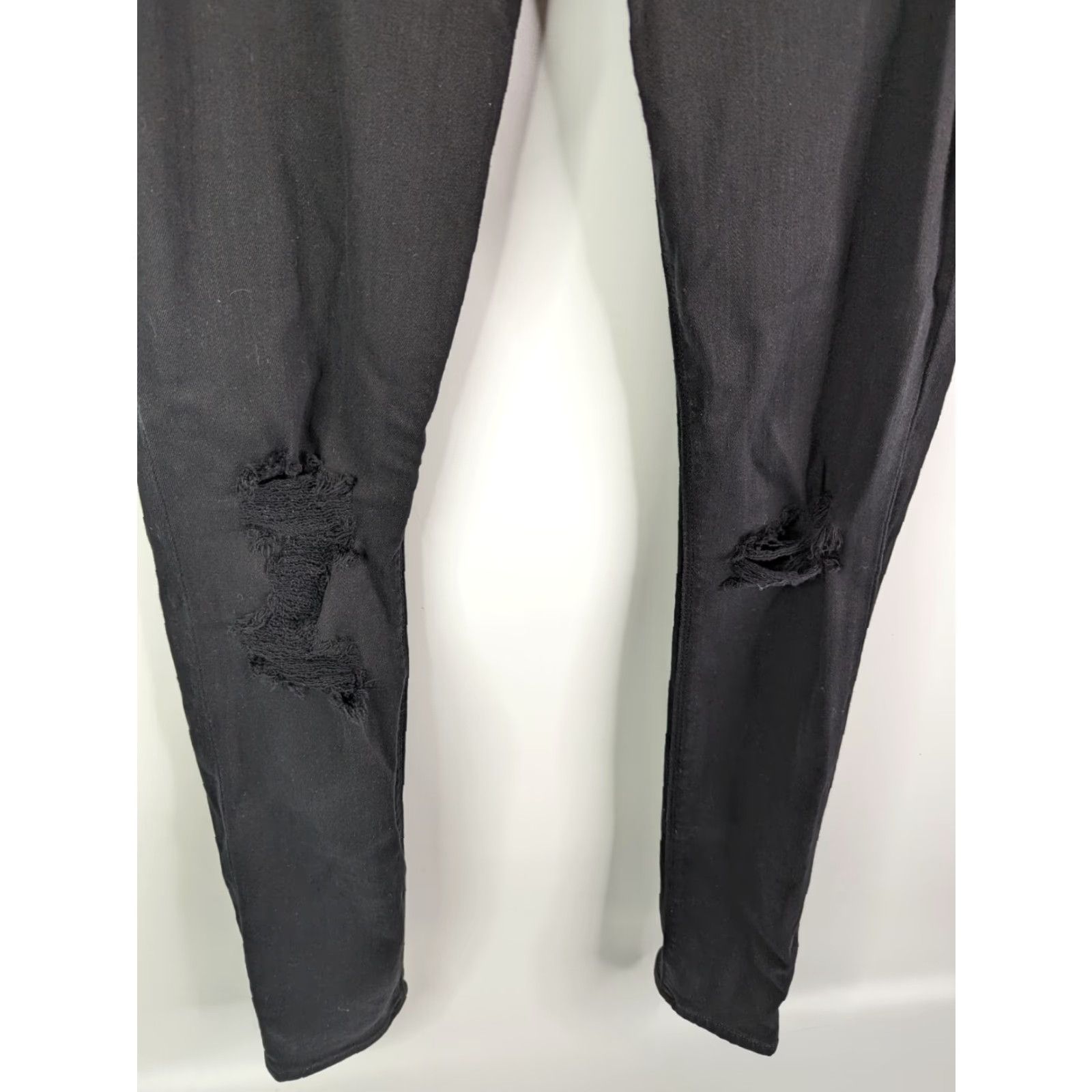 Hudson Hudson Natalie Super Skinny Distressed Women's Black Jeans Size 27 Low Rise Size 27" / US 4 / IT 40 - 3 Thumbnail