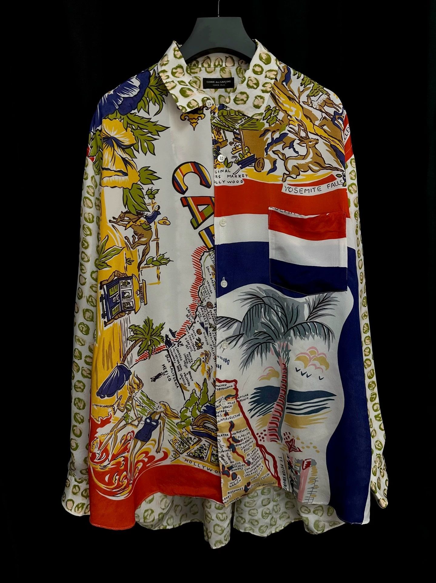 Comme des Garcons Comme des Garçons 1991SS Florida Map Silk Scarf Runway Shirt Size US L / EU 52-54 / 3 - 1 Thumbnail