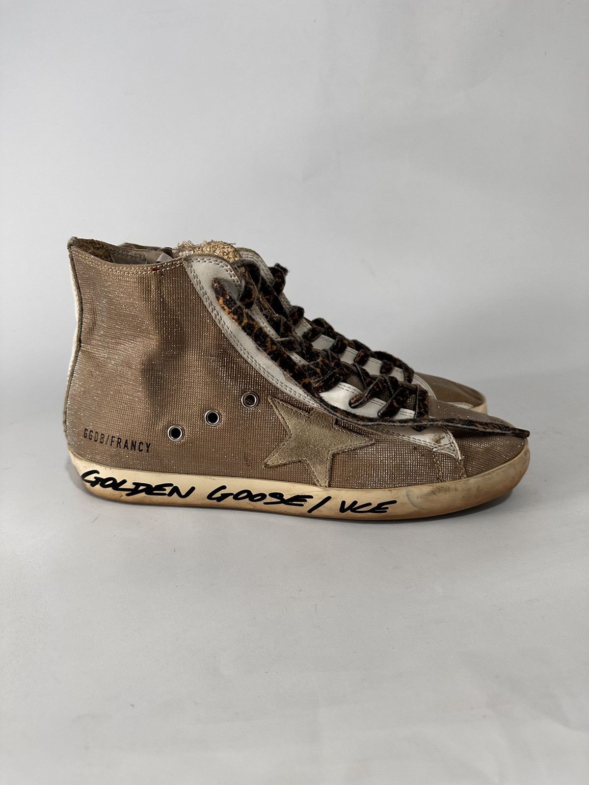 Golden Goose Golden Goose Glitter Finish With Leopard-print laces. Size US 7 / EU 40 - 1 Thumbnail