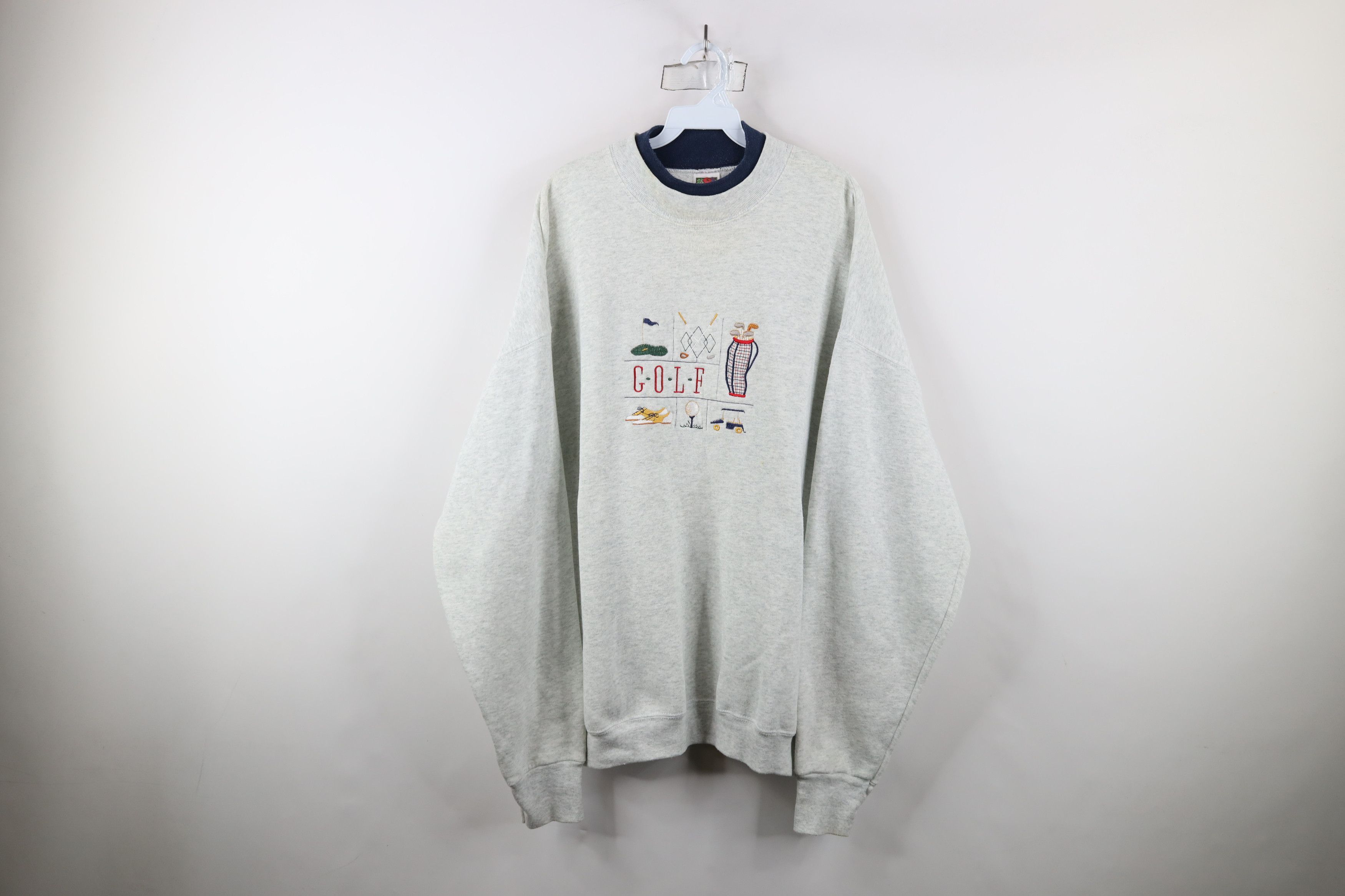Vintage Vintage 90s Streetwear Spell Out Golf Layered Sweatshirt Size US XXL / EU 58 / 5 - 1 Thumbnail