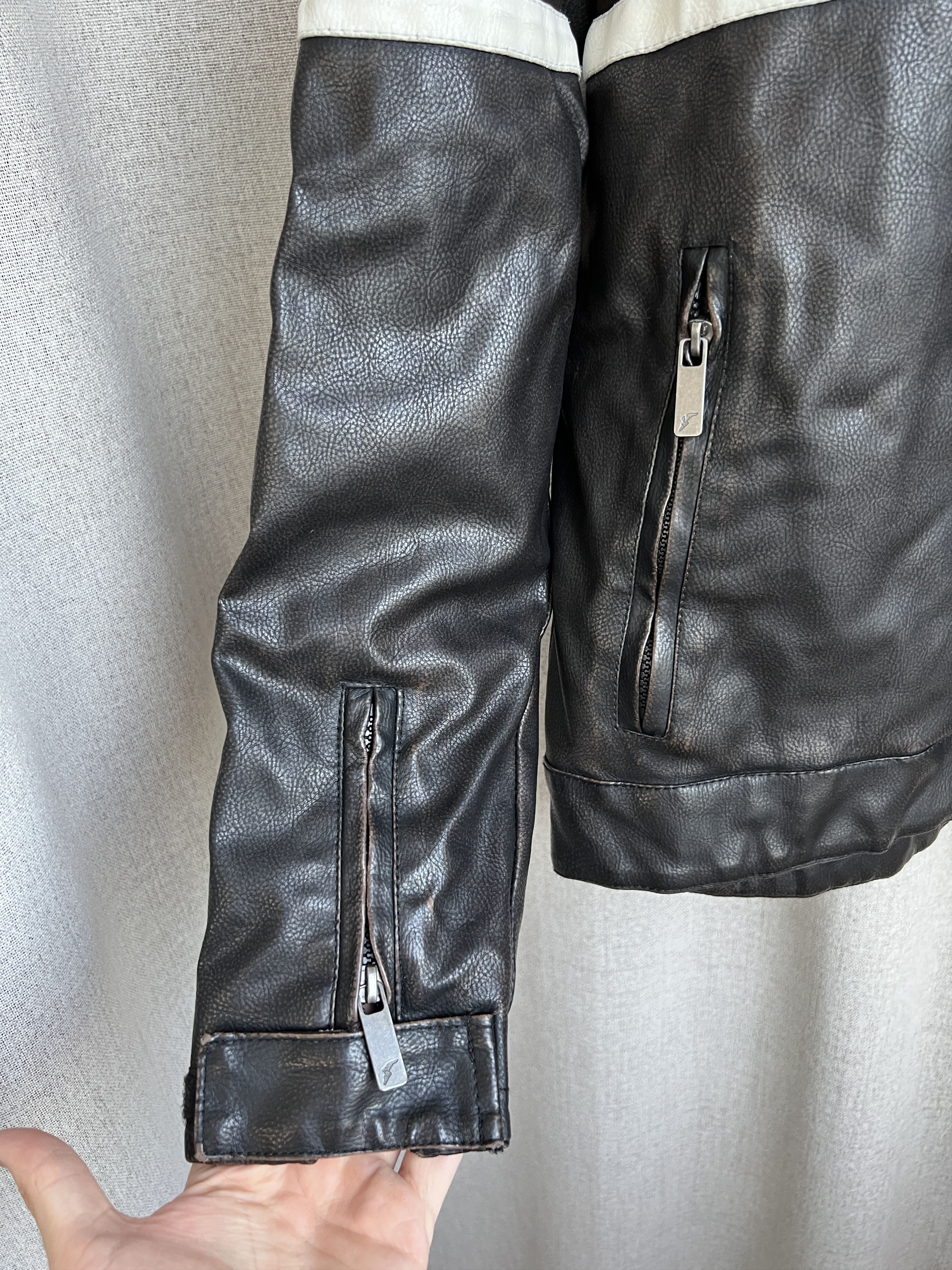 Vintage Y2K Goodyear Moto Racing Jacket Faux Leather Patina Size US S / EU 44-46 / 1 - 9 Thumbnail
