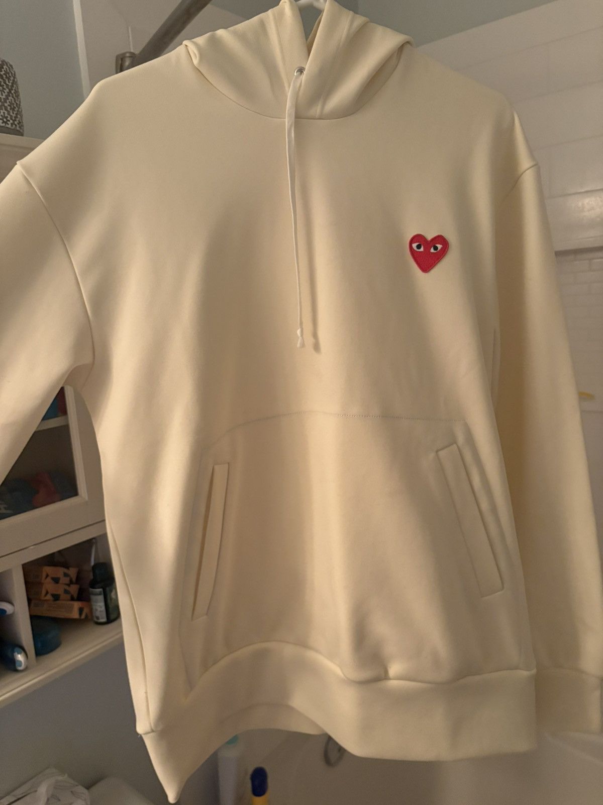Comme des Garcons Commes des Garçons ivory red heart hoodie Size US XL / EU 56 / 4 - 1 Thumbnail