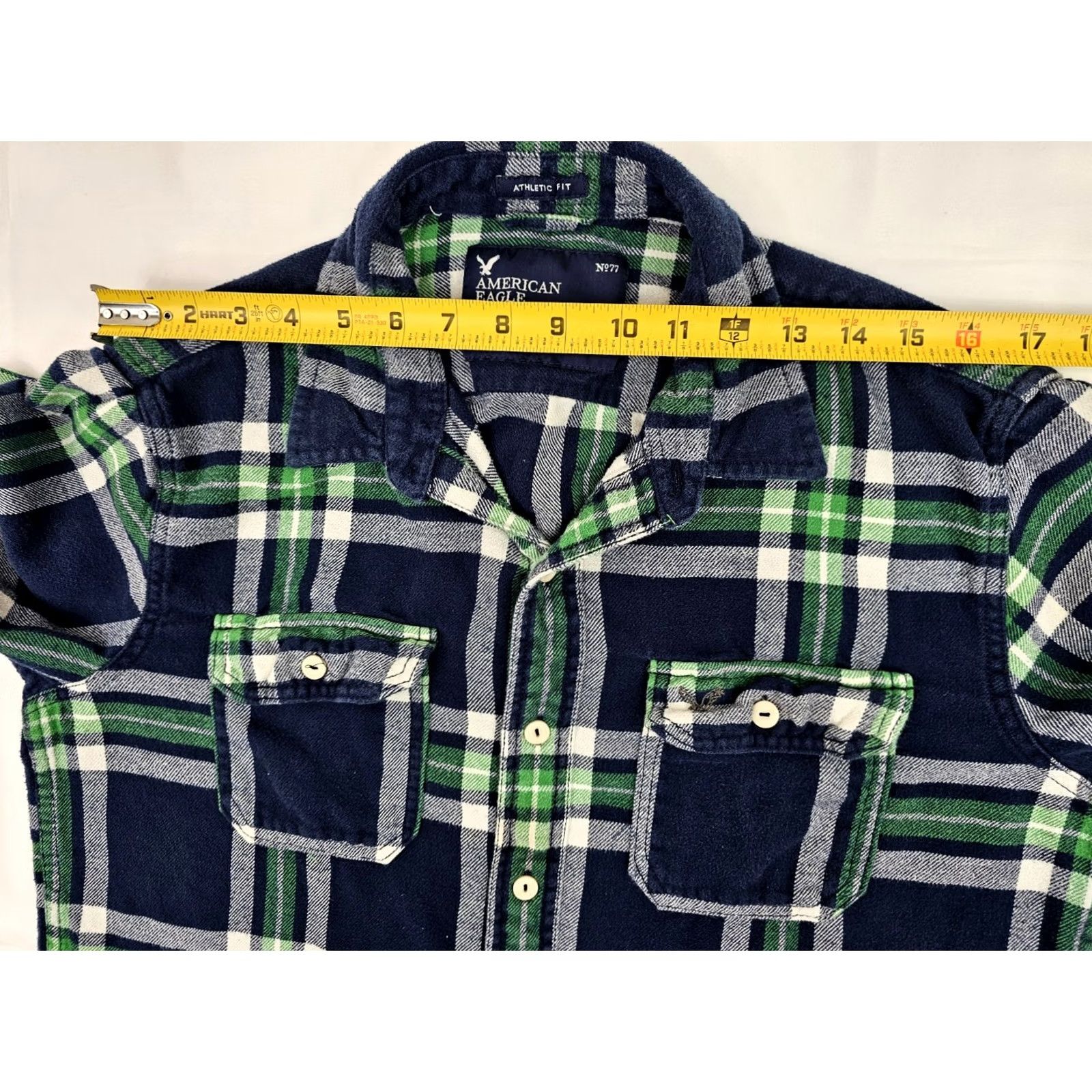 American Eagle Outfitters VINTAGE AMERICAN EAGLE Athletic Fit Flannel Shirt LOT x 2 Men L Green & Red Plaid Size US L / EU 52-54 / 3 - 7 Thumbnail