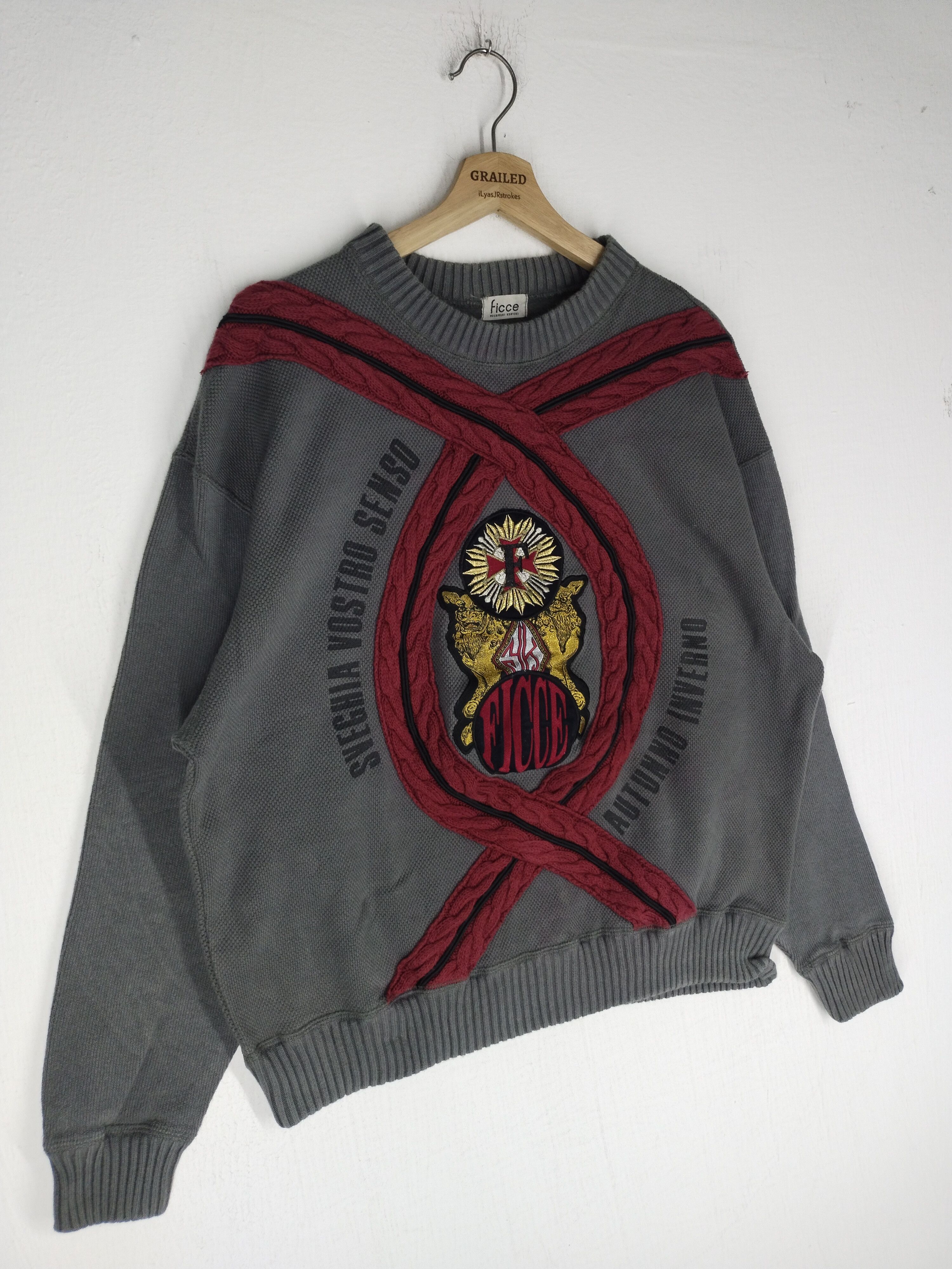 Yoshiyuki Konishi 1980's Ficce Embroidery Autunno Inverno Sweatshirt Size US L / EU 52-54 / 3 - 3 Thumbnail