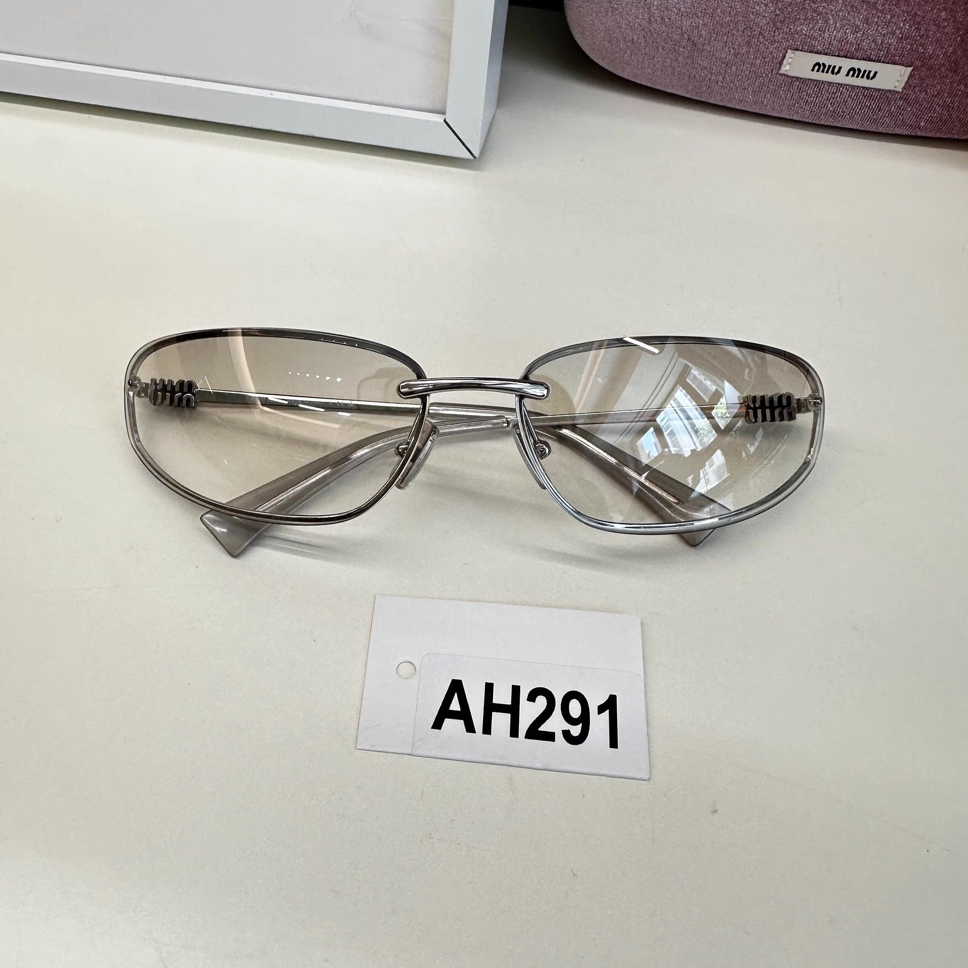 Miu Miu MIU MIU Silver Curved Glasses AH291 Size ONE SIZE - 2 Thumbnail