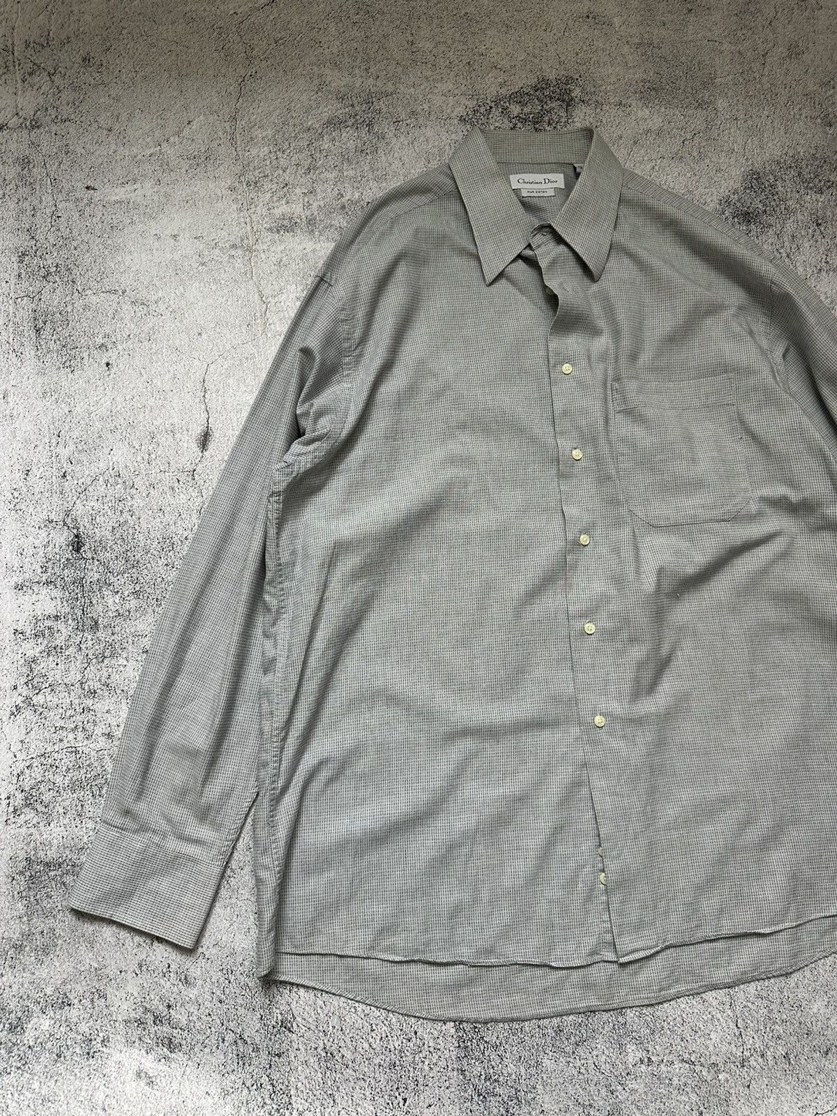 Dior Christian Dior Shirt Button Ups Gray Logo Size US XL / EU 56 / 4 - 2 Thumbnail