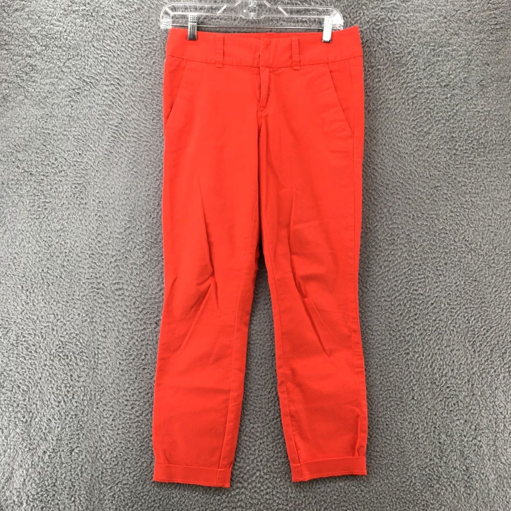 J.Crew J.CREW Andie Chino Pants Womens 0 Red Orange Cotton Blend Mid Rise Zip Fly Casual Shirt? Size 25" / US 0 / IT 36 - 2 Thumbnail