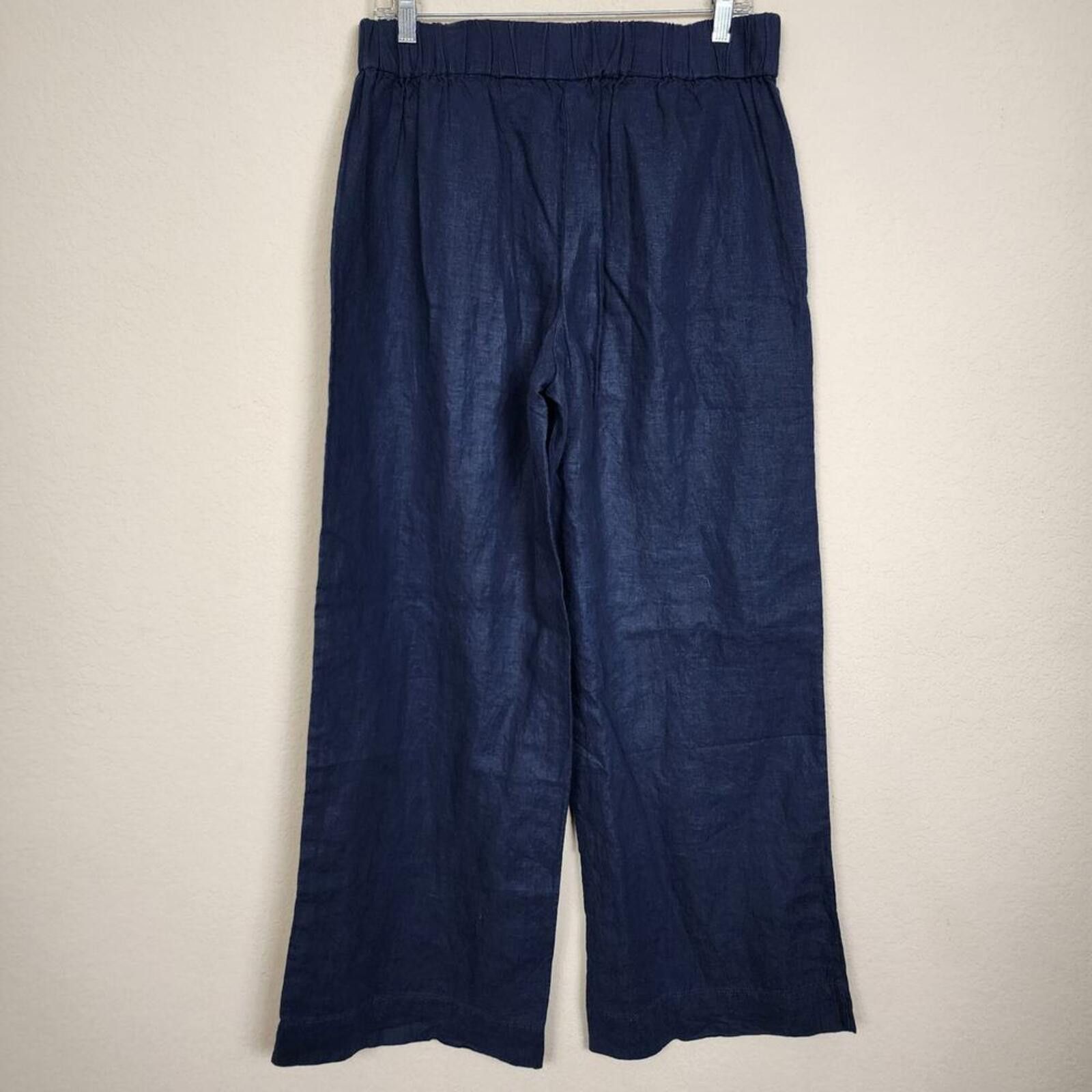 Other Daily Ritual Navy Blue Size 10 Wide Leg Pants Size 32" / US 10 / IT 46 - 2 Thumbnail