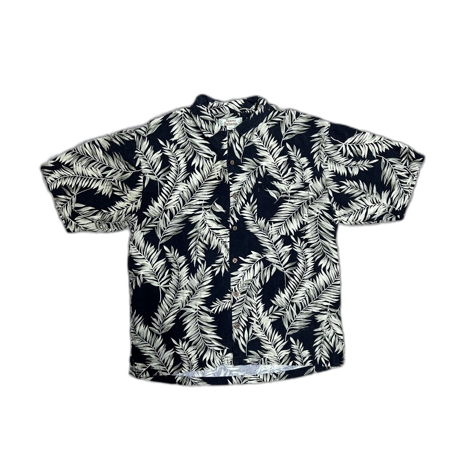 Tommy Bahama Tommy Bahama Silk White Black Hawaiian Shirt Tropical Floral Size US L / EU 52-54 / 3 - 1 Thumbnail